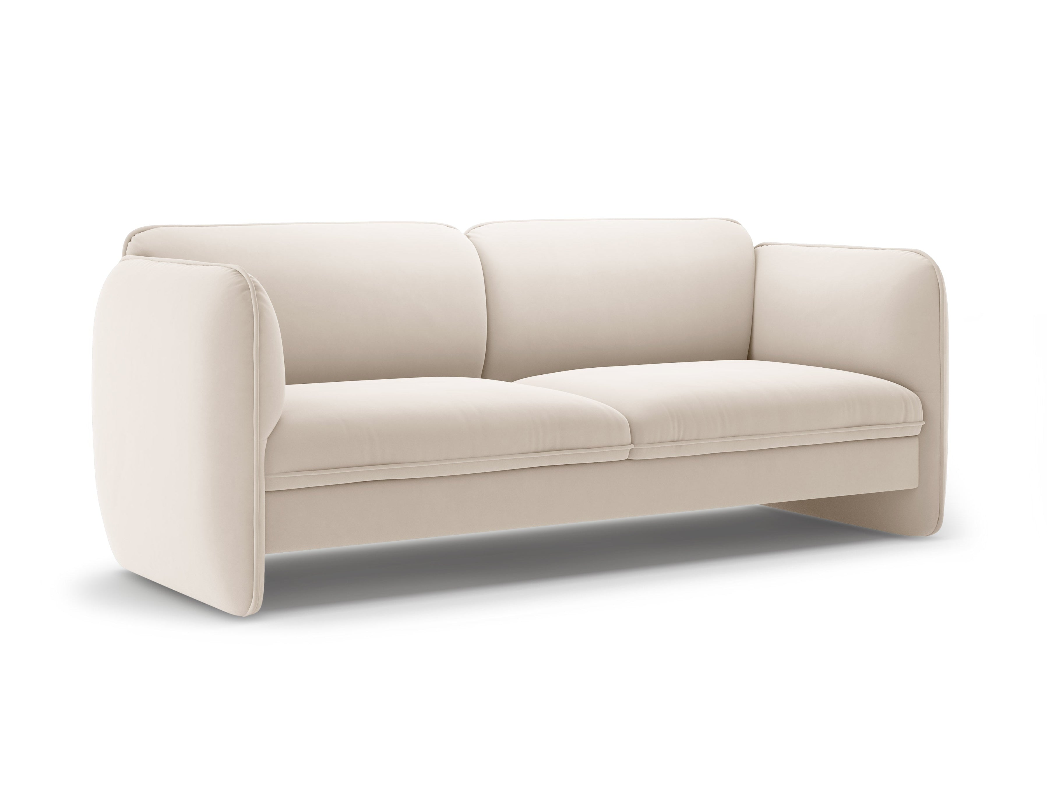 Sofa für 3 Personen aus Samt GEORGIA in Hellbeige
