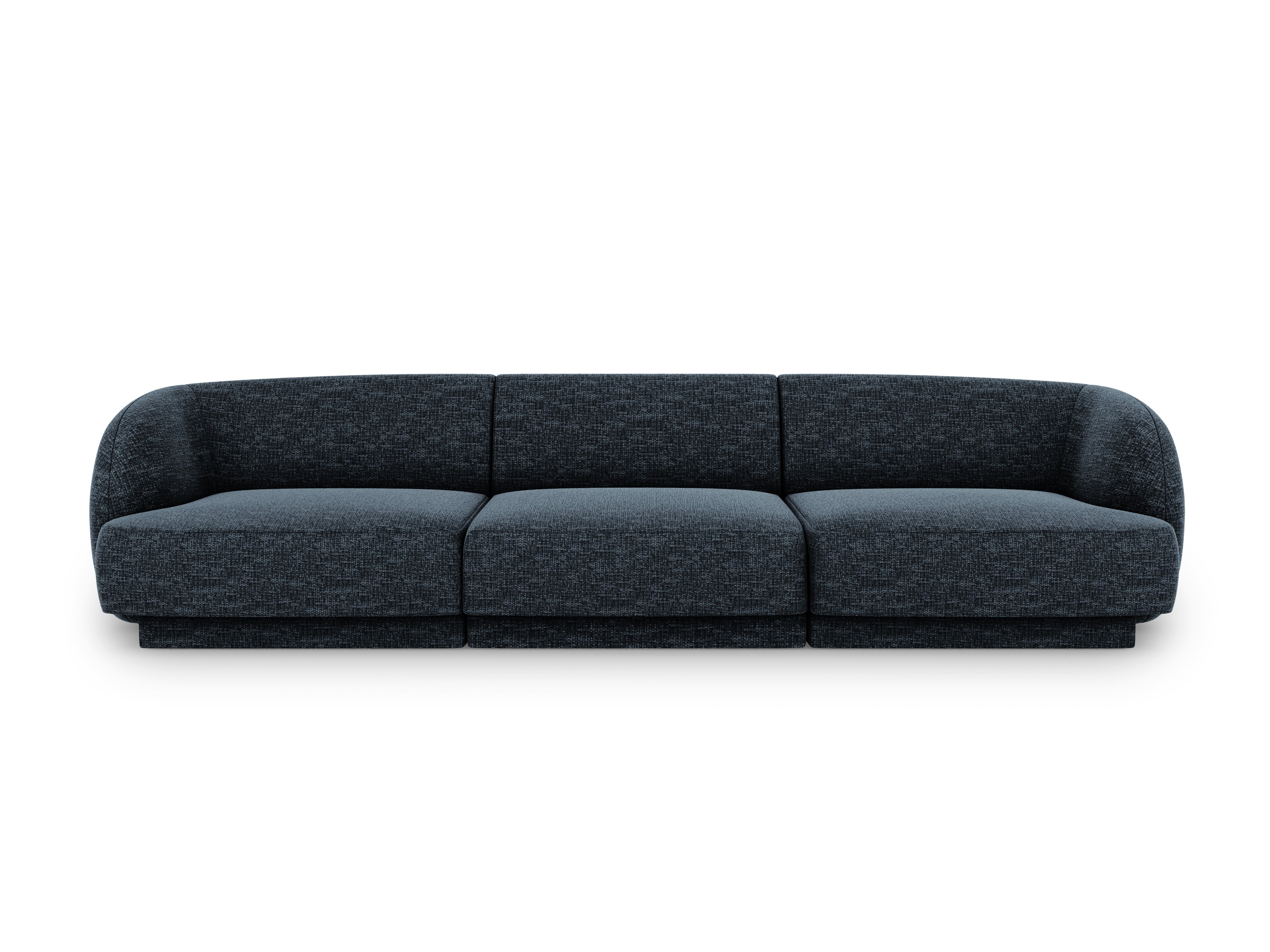 Sofa w tkaninie szenilowej 3-osobowa MILEY granatowy Micadoni    Eye on Design