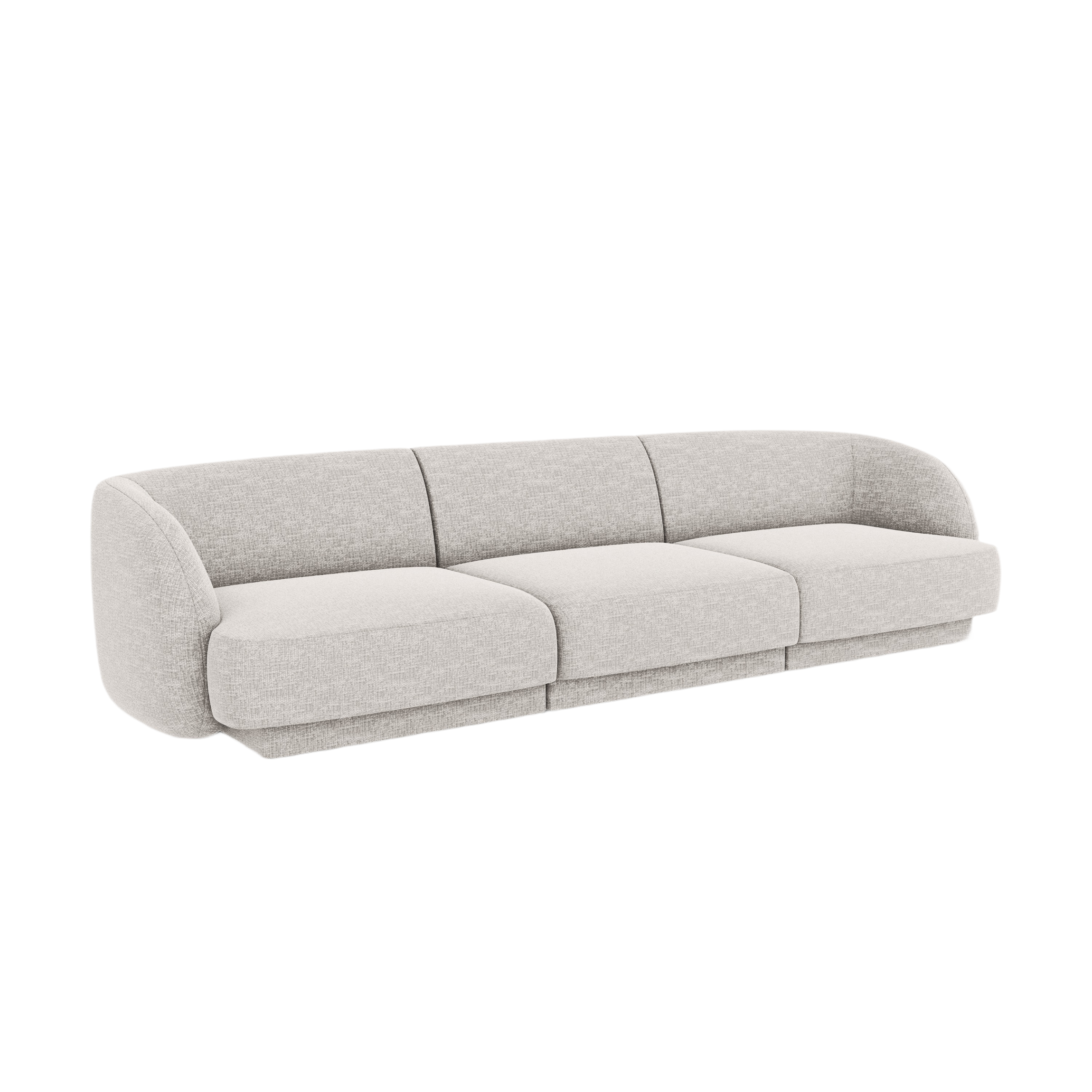 3-seater Sofa MILEY light gray chenille silky