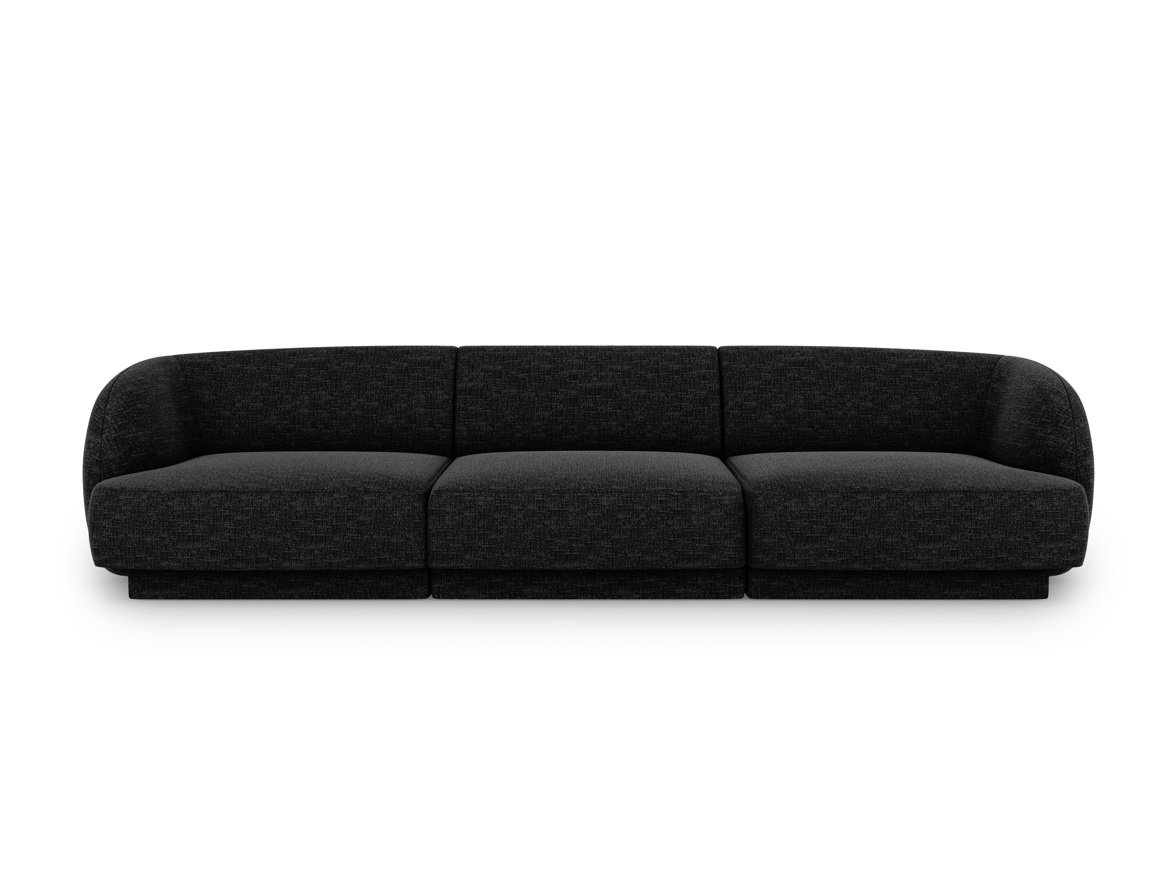 Sofa w tkaninie szenilowej 3-osobowa MILEY czarny Micadoni    Eye on Design