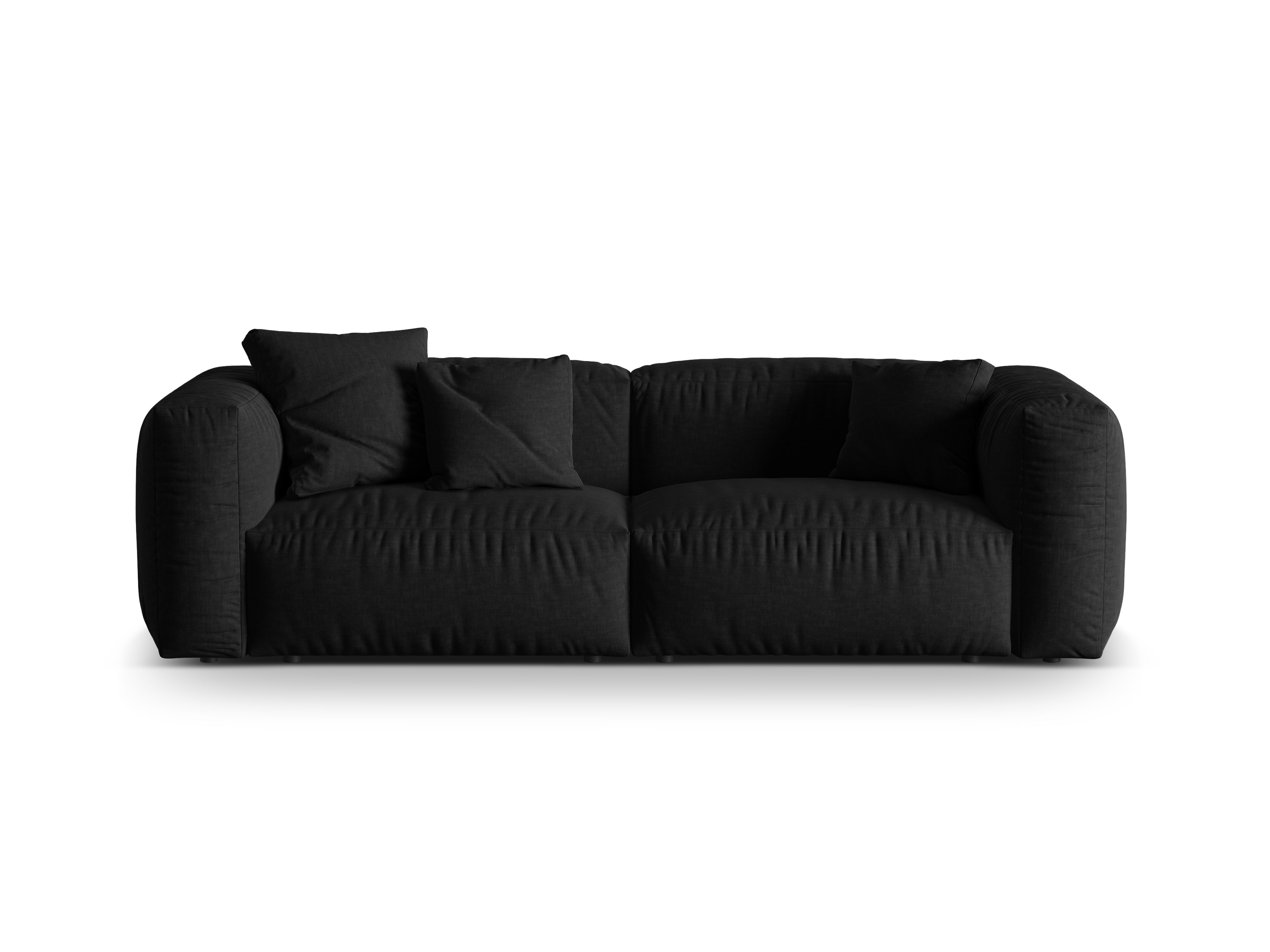 Martin Black 3-Person-Sofa