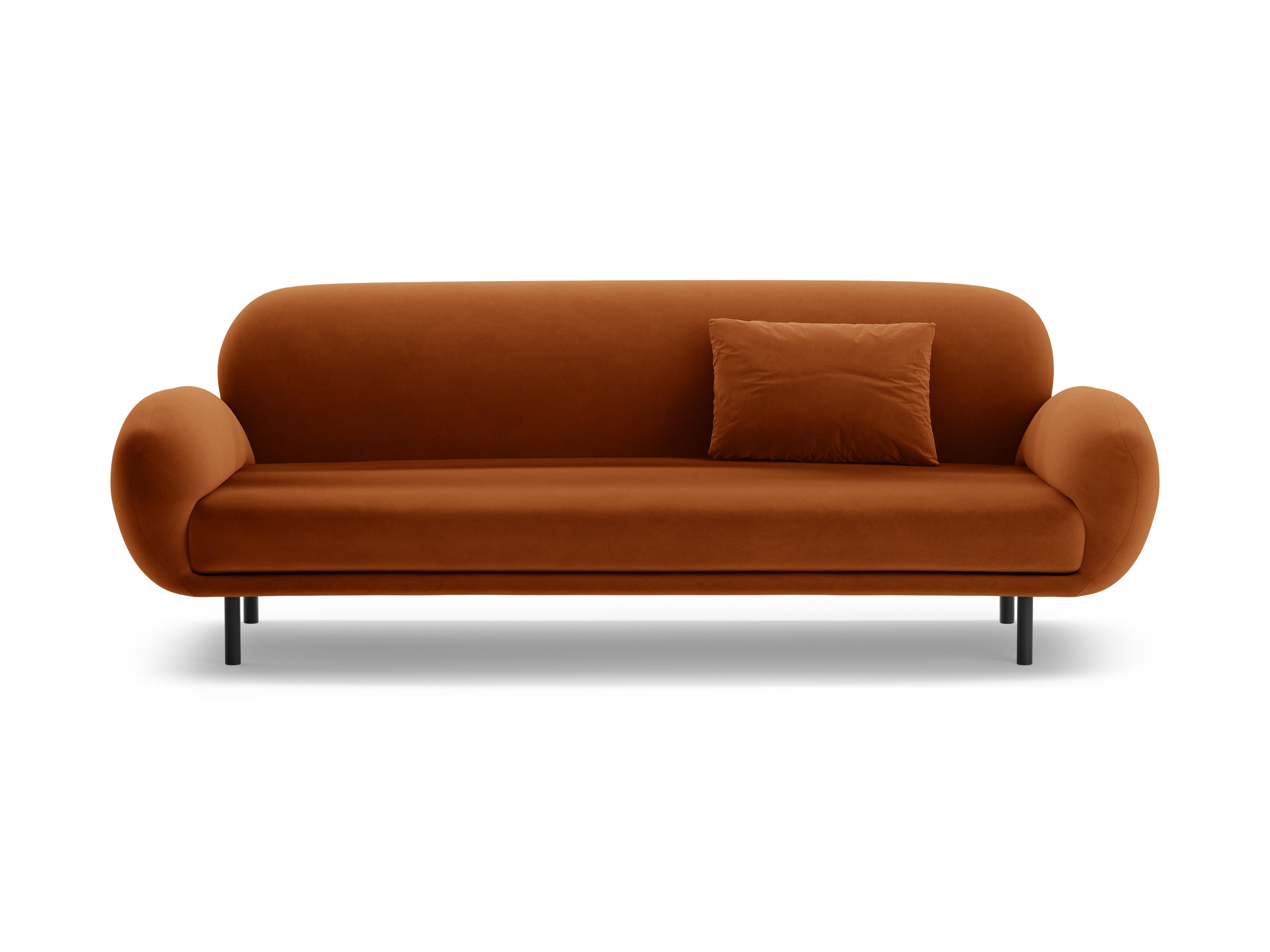 Velvet 3-Seater Sofa POPPY terracotta