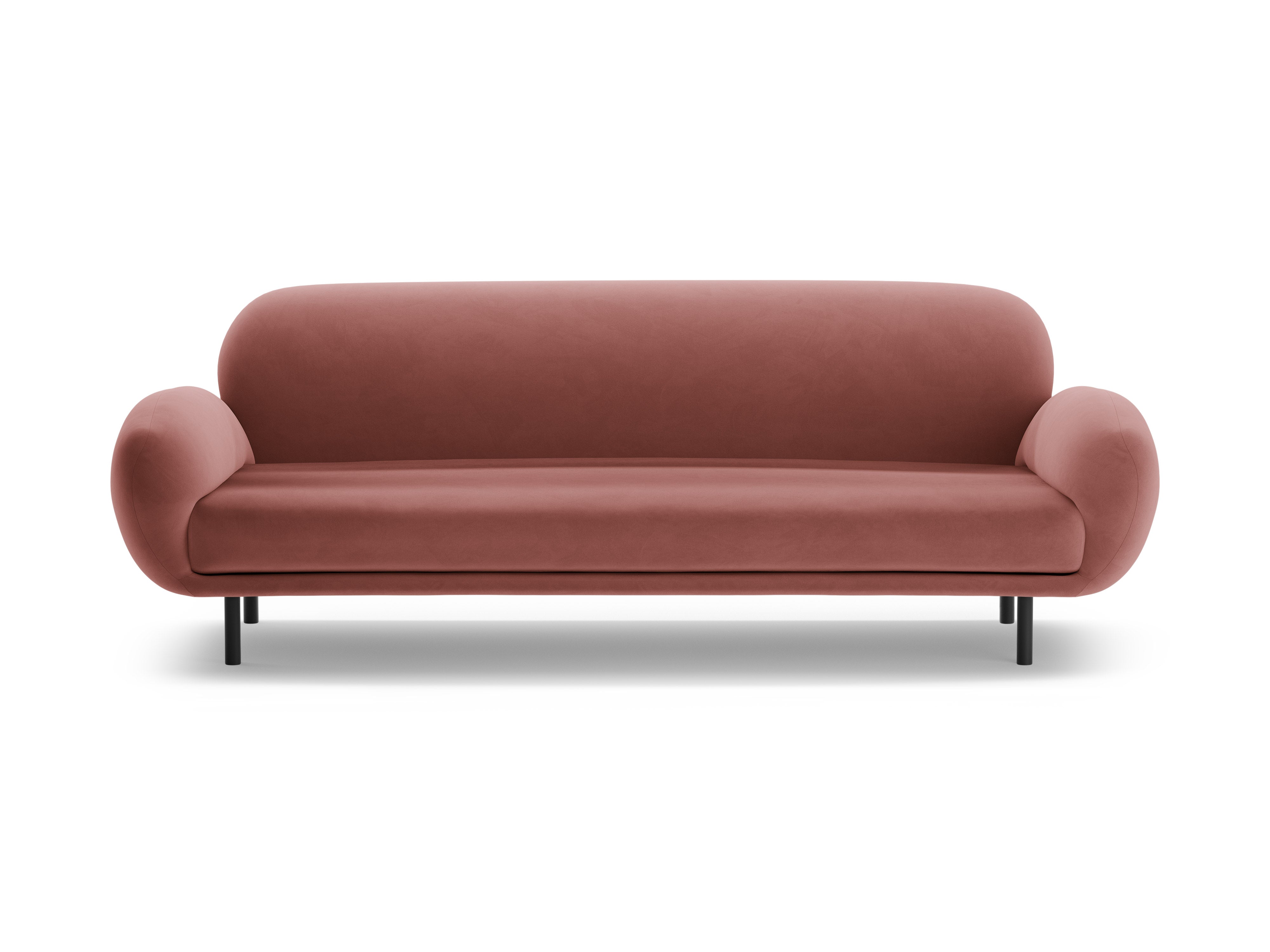 Sofa aus Samt 3-sitzig POPPY schmutzig rosa