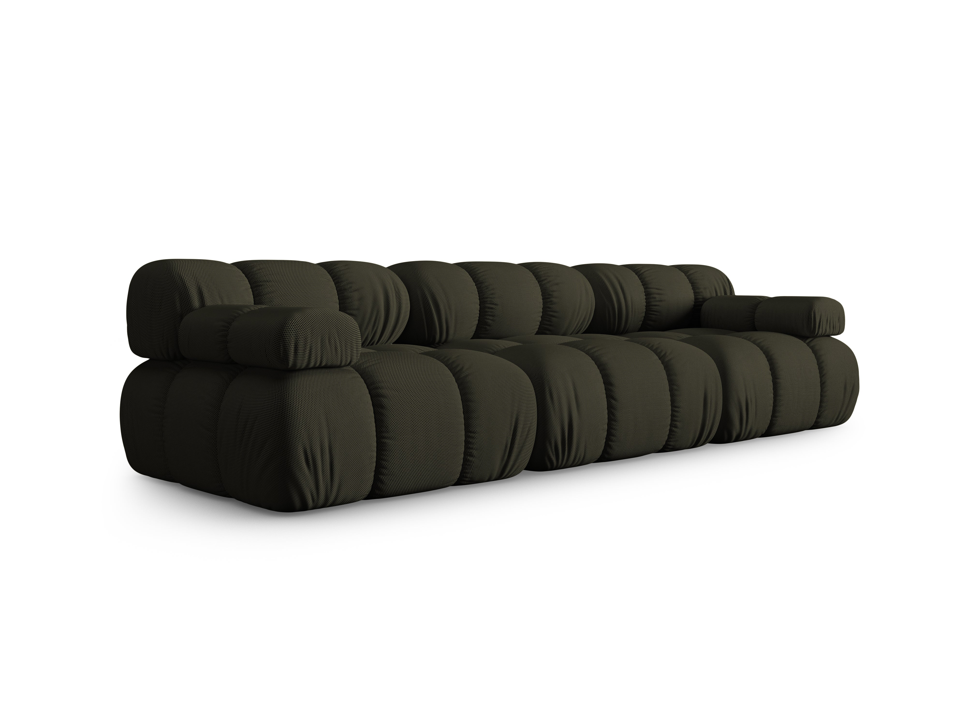 Modulares 3-Sitzer Sofa BELLIS in dunkelgrünem 3D-Stoff