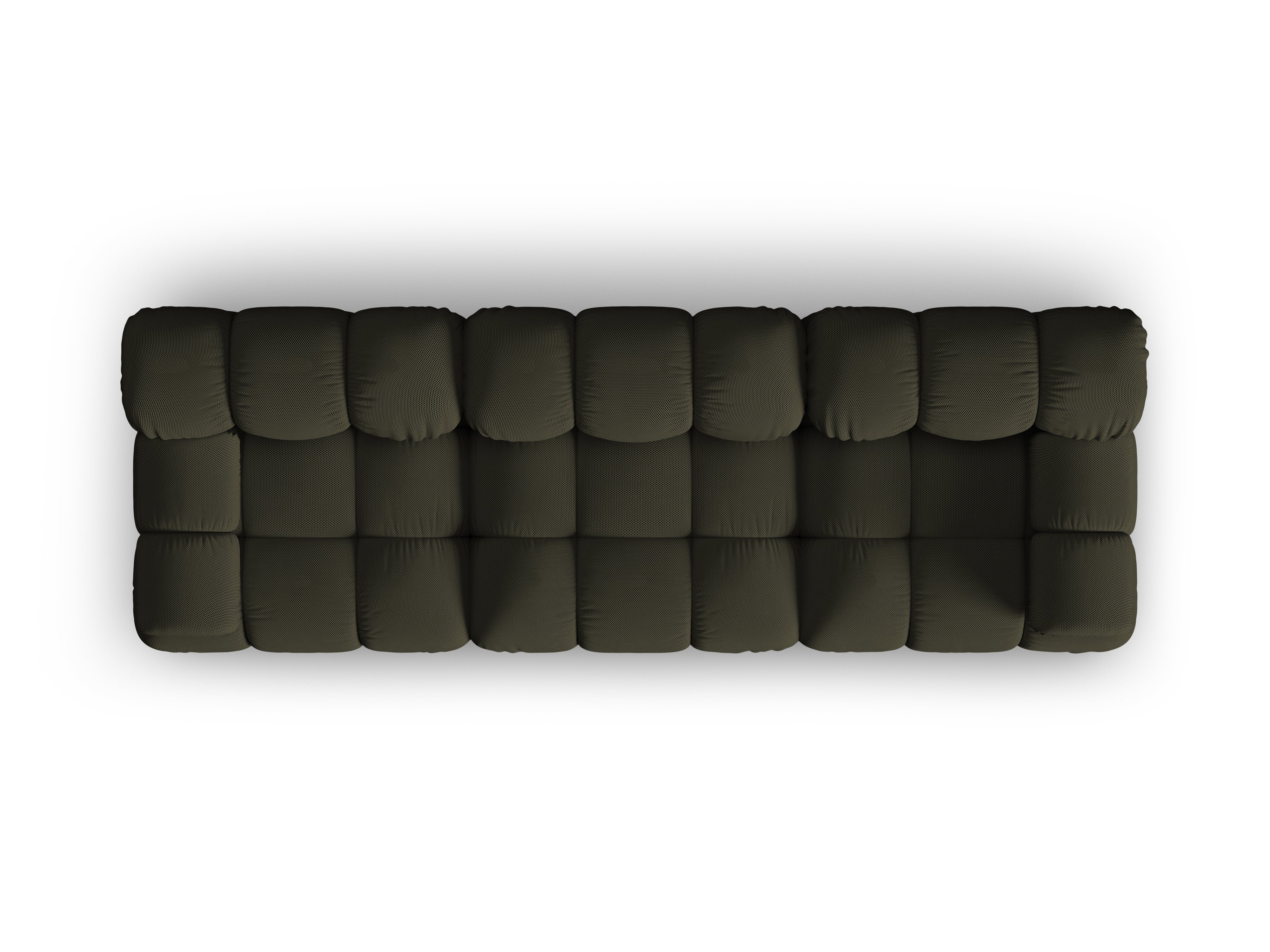 Modulares 3-Sitzer Sofa BELLIS in dunkelgrünem 3D-Stoff