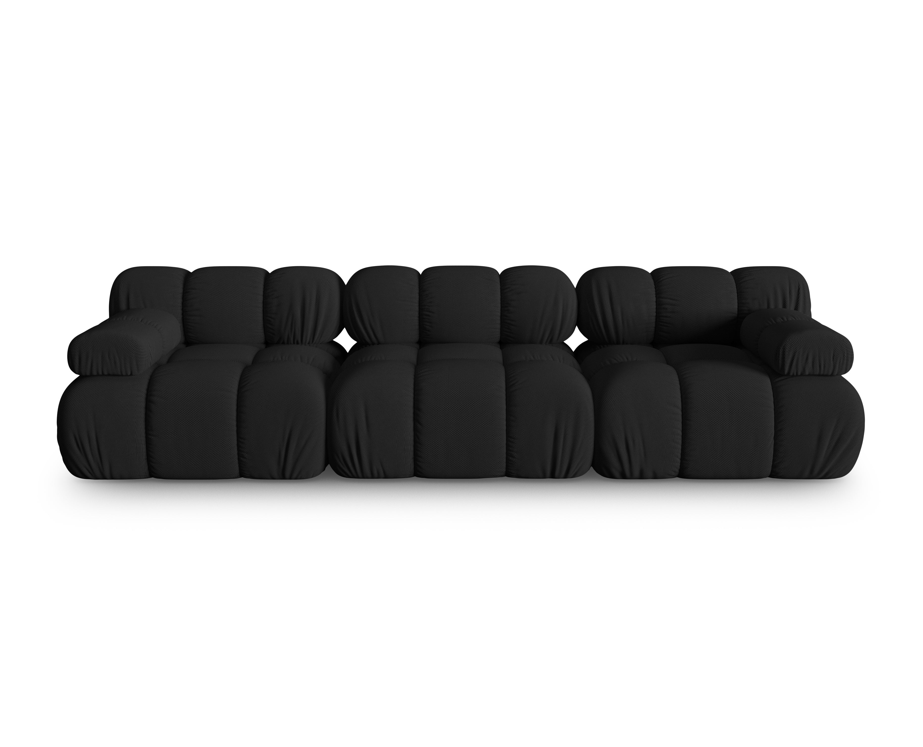 Modulares 3-Sitzer Sofa BELLIS aus schwarzem 3D-Stoff