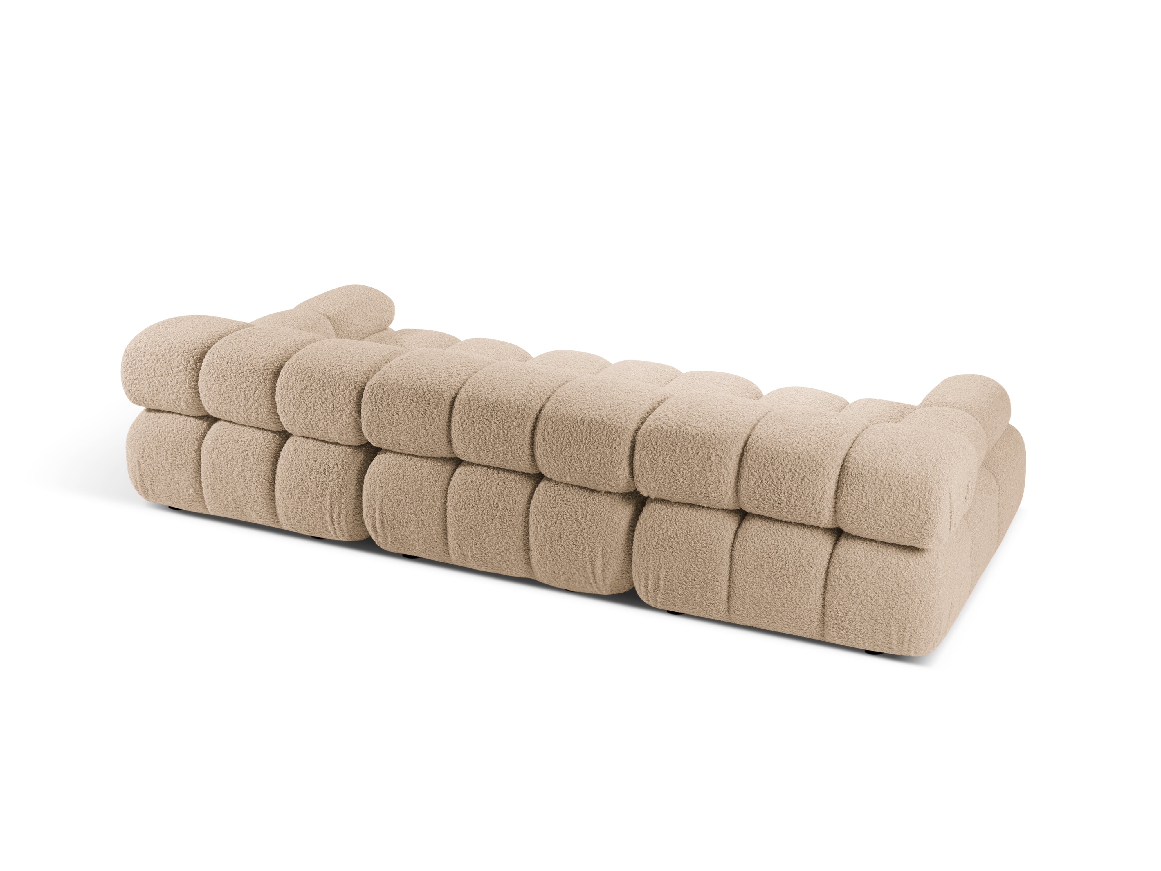 Modulares 3-Sitzer Sofa BELLIS in sandfarbenem Boucle