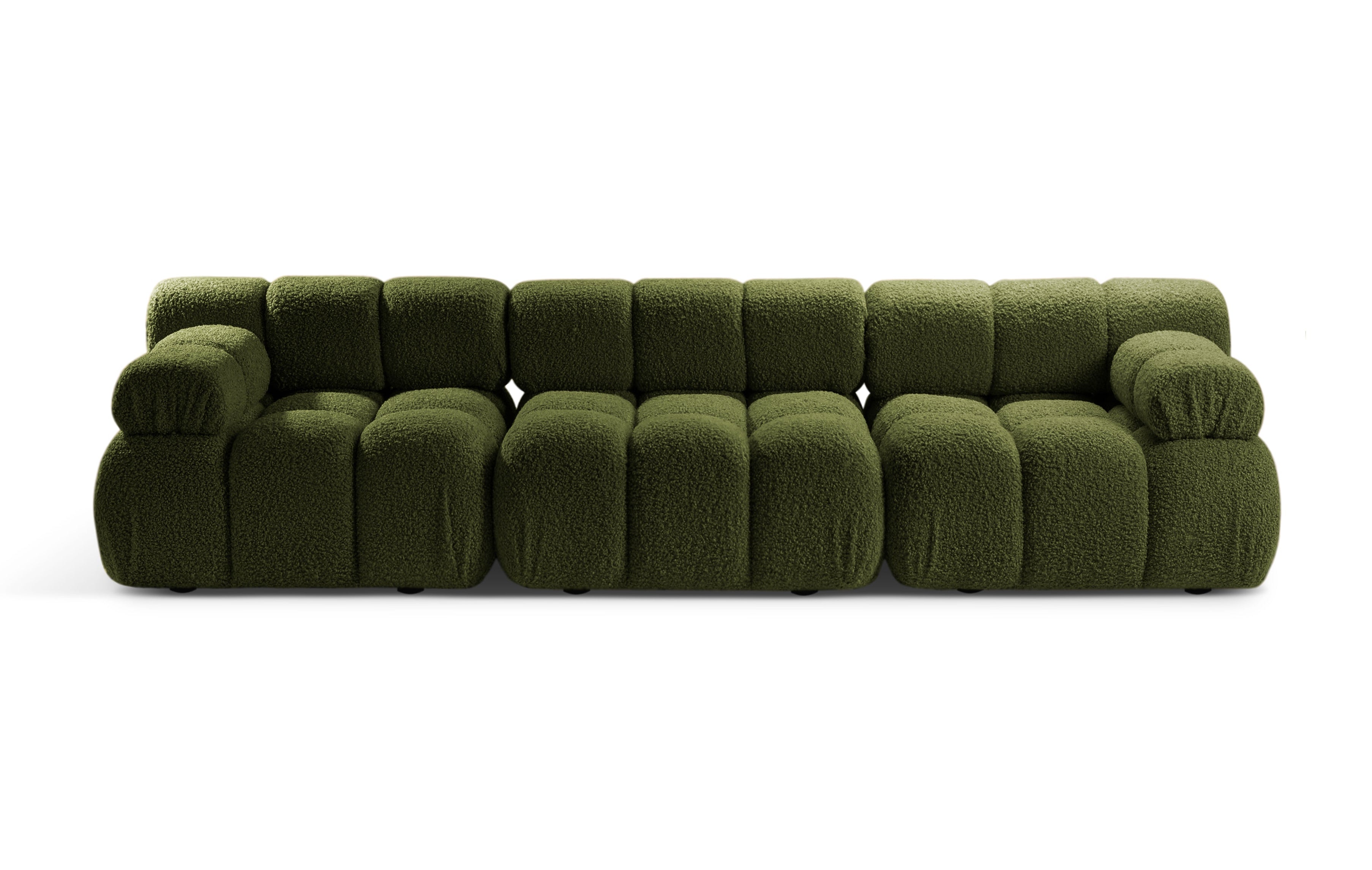 Modulares 3-Sitzer Sofa BELLIS in grünem Boucle