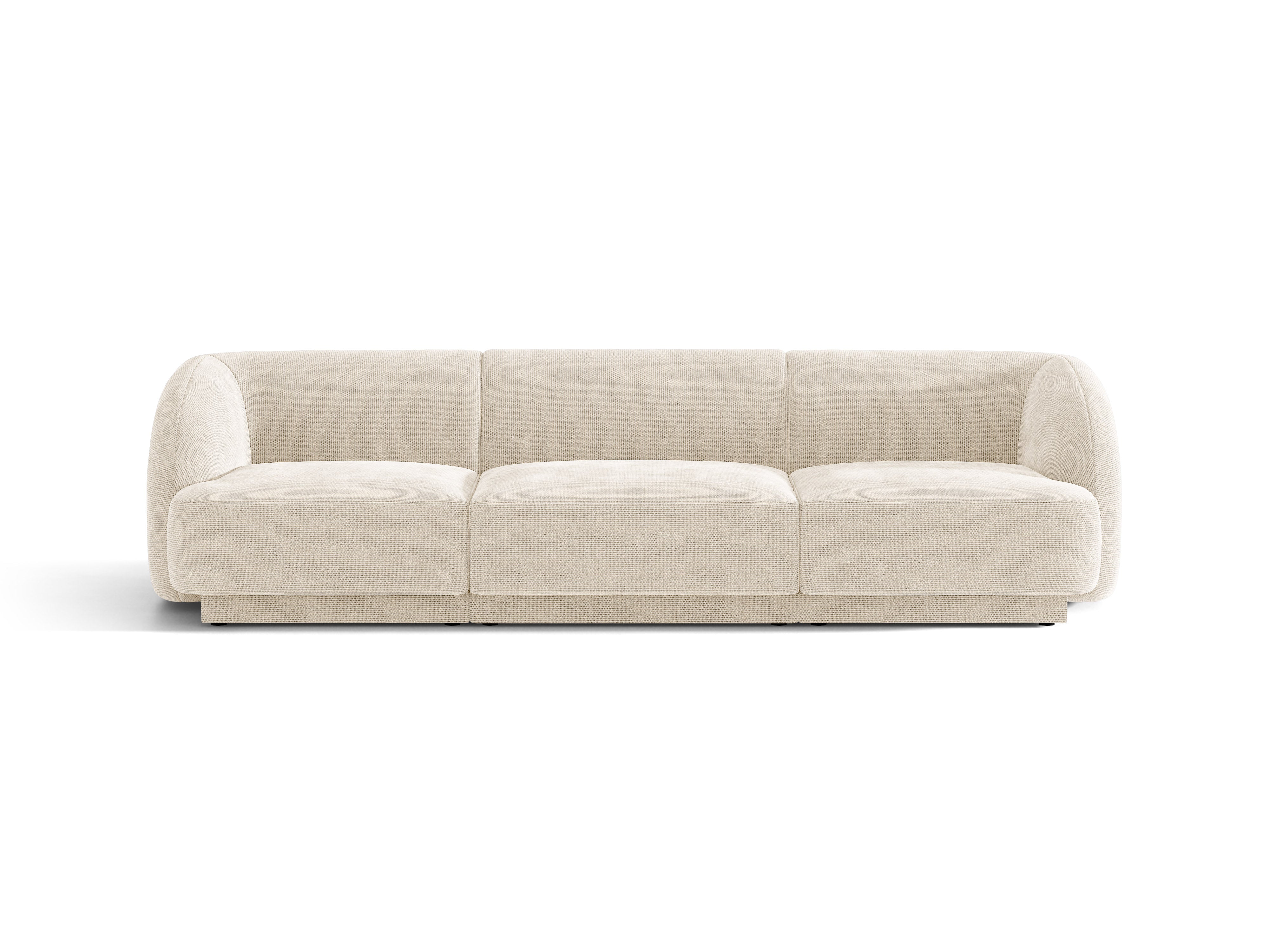 Sofa 3-Sitzer MILEY Elfenbein Chenille