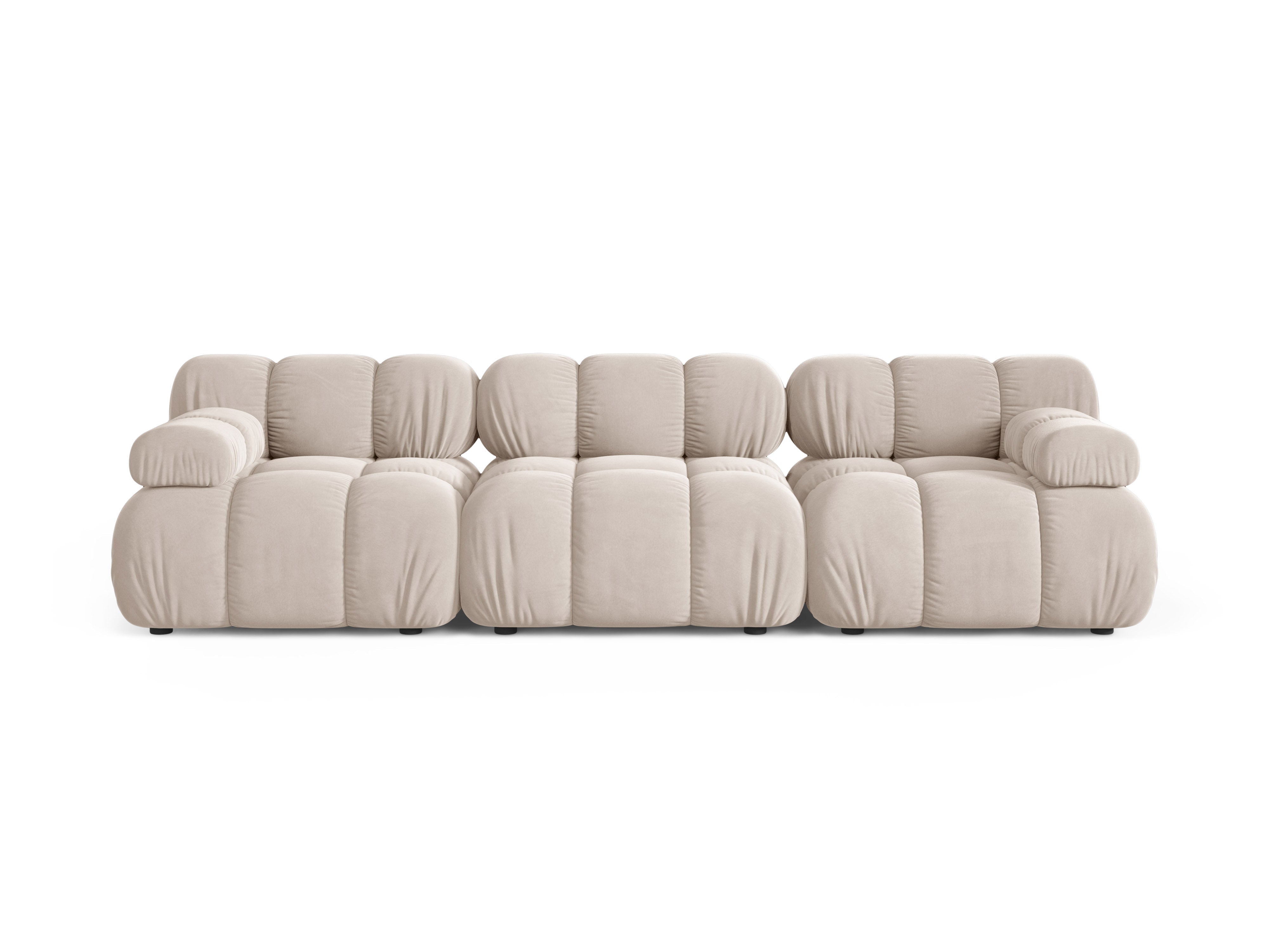 Modulares 3-Sitzer-Sofa BELLIS in hellbeigem Samt