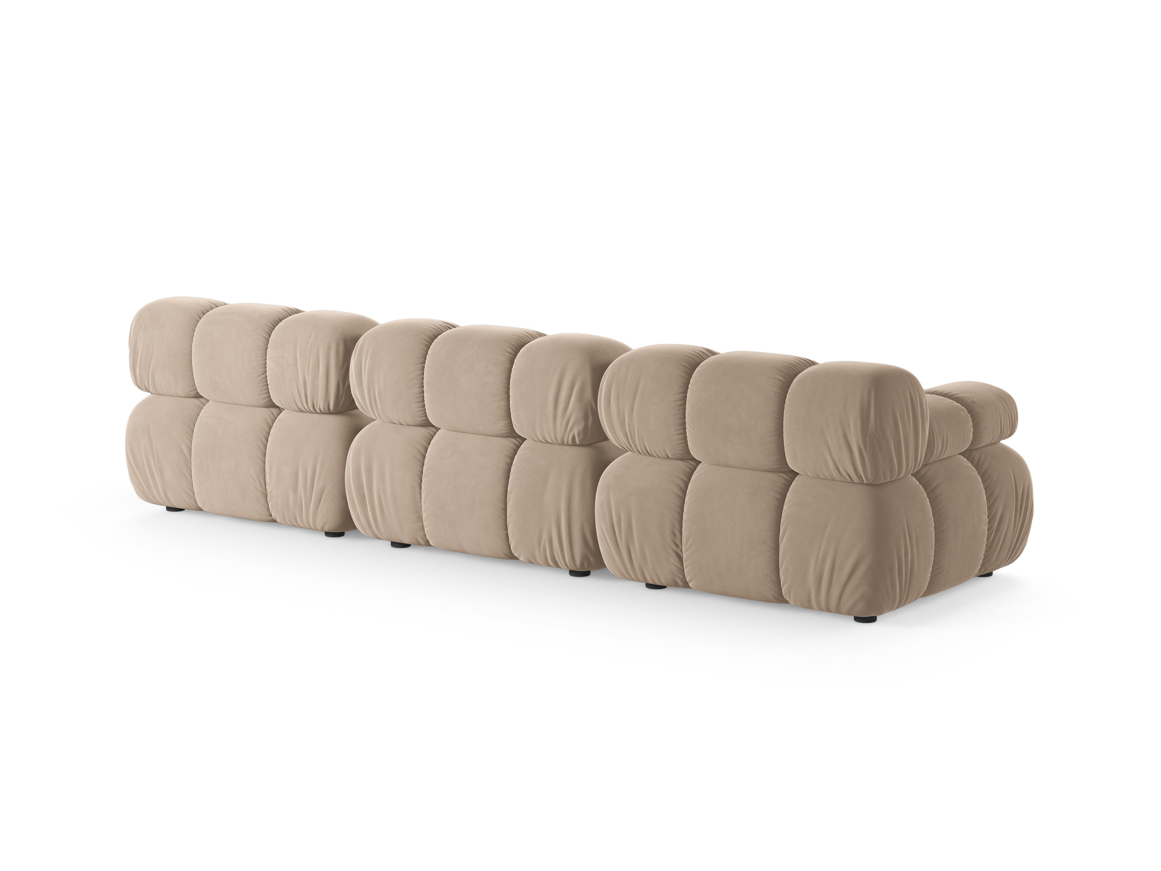Modulares 3-Sitzer-Sofa BELLIS in beigem Velours