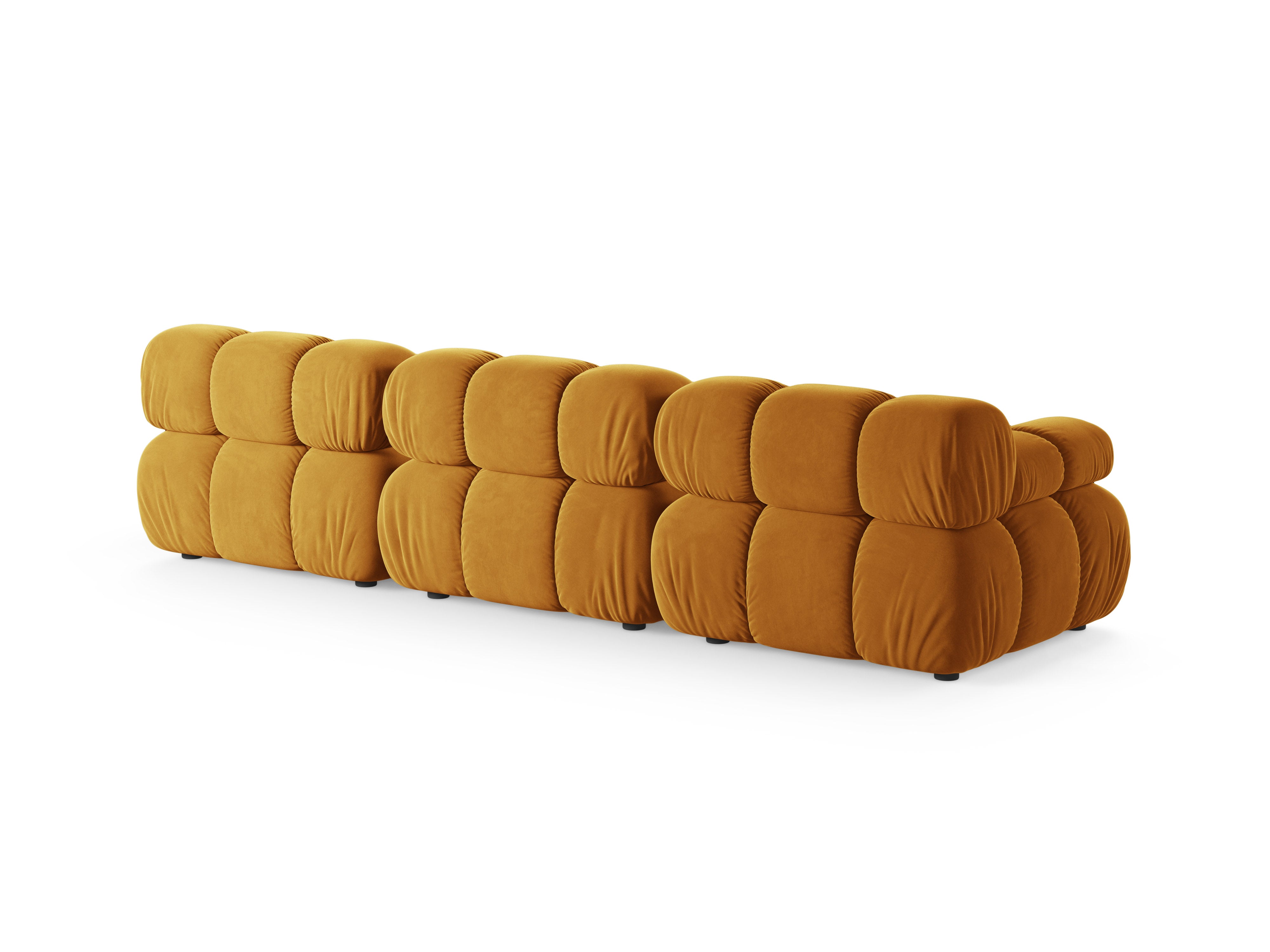 Modulares 3-Sitzer-Sofa BELLIS in senfgelbem Samt