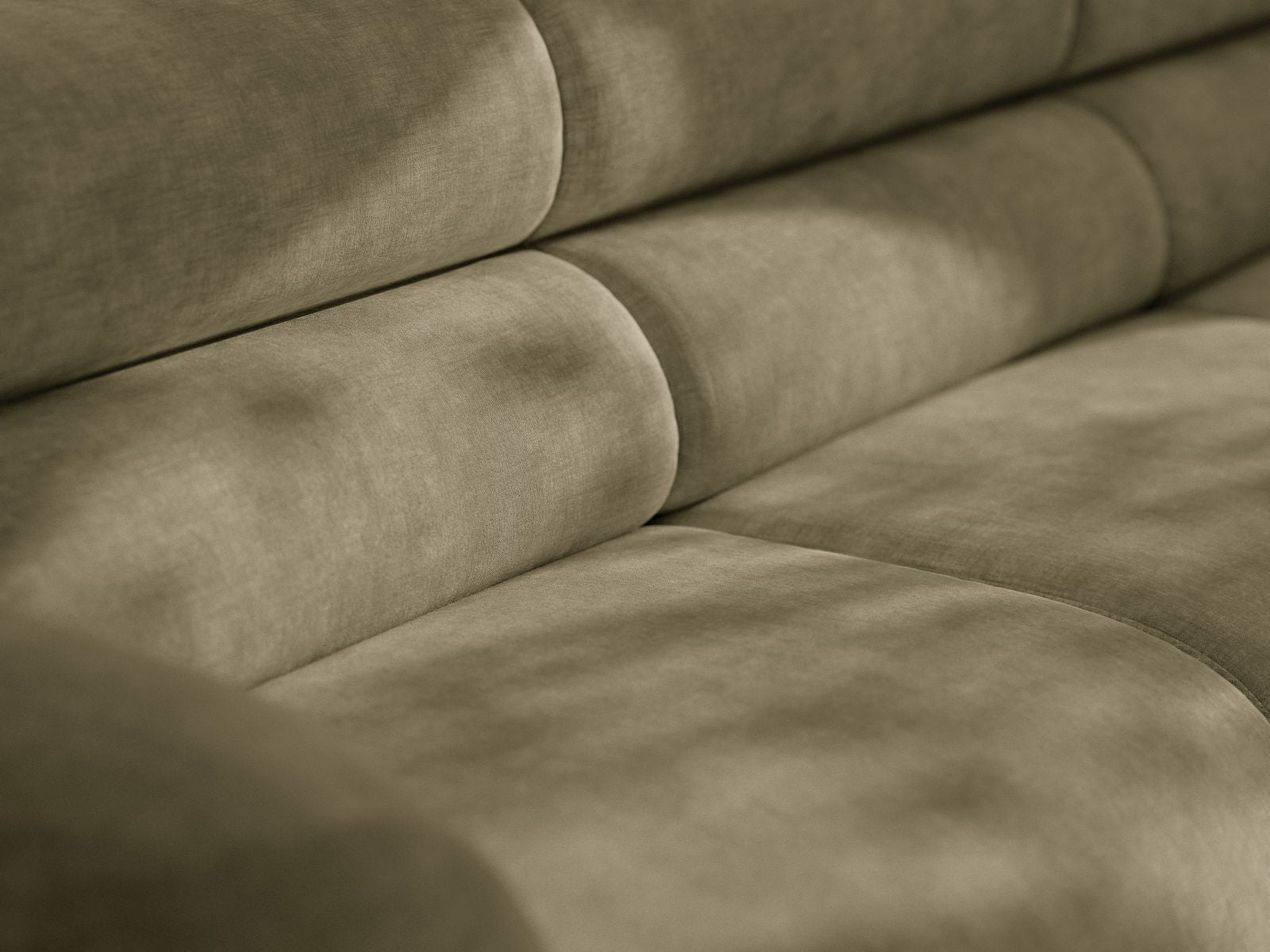 Sofa für 3 Personen NEO in olivgrünem Chenille