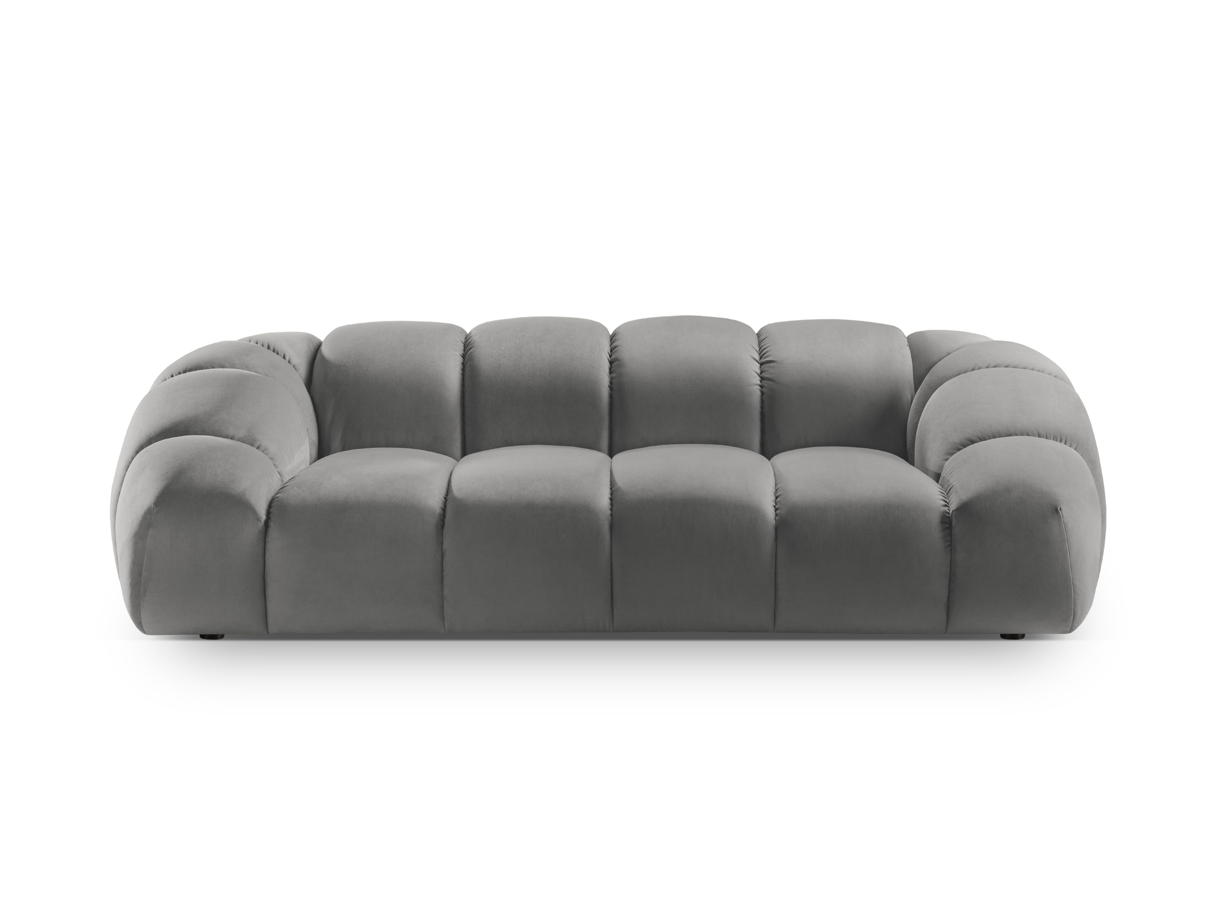 Sofa aus Samt 3-sitzig DIANA grau