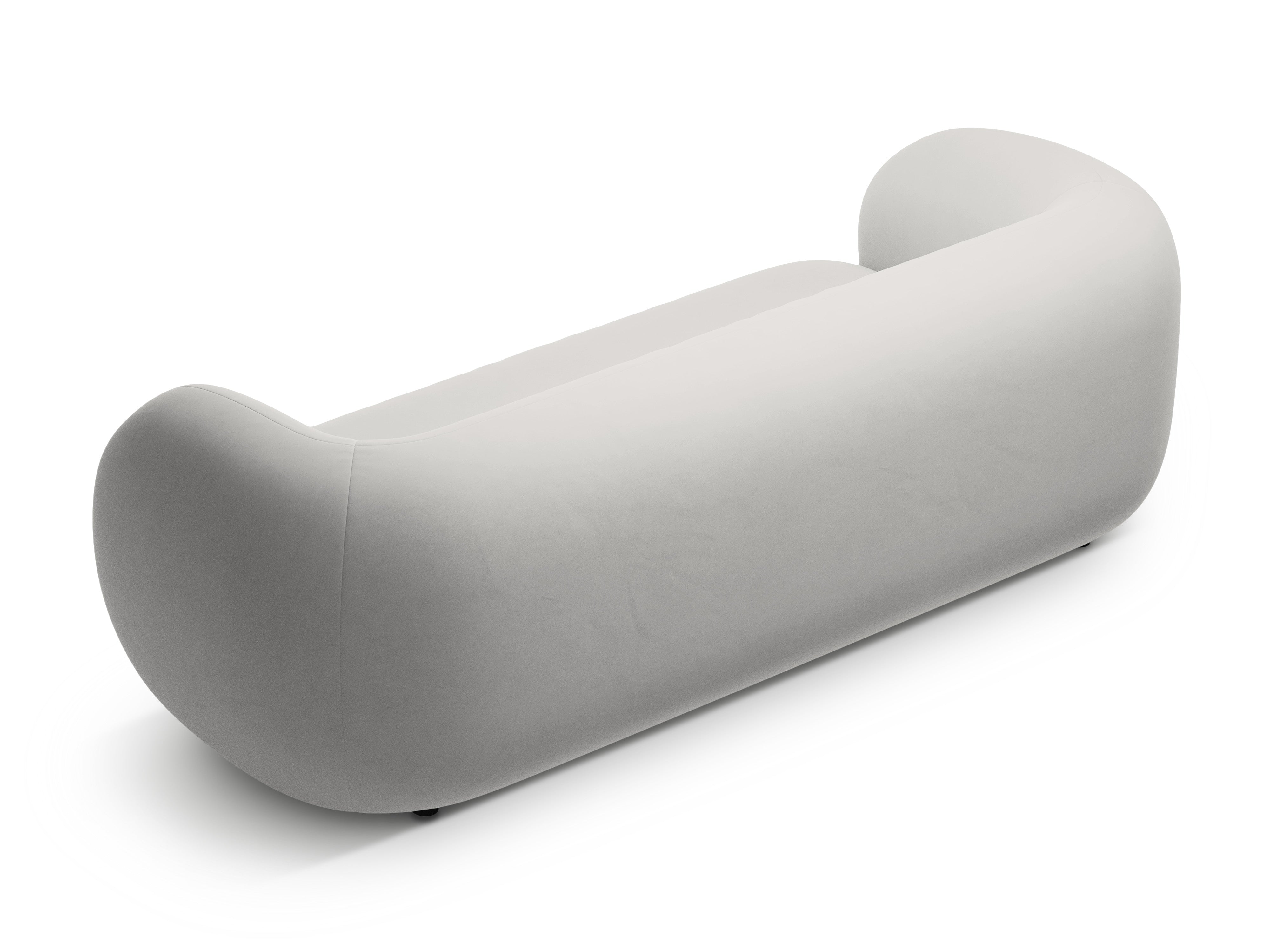 Sofa aus Samt 3-sitzig KATE hellgrau