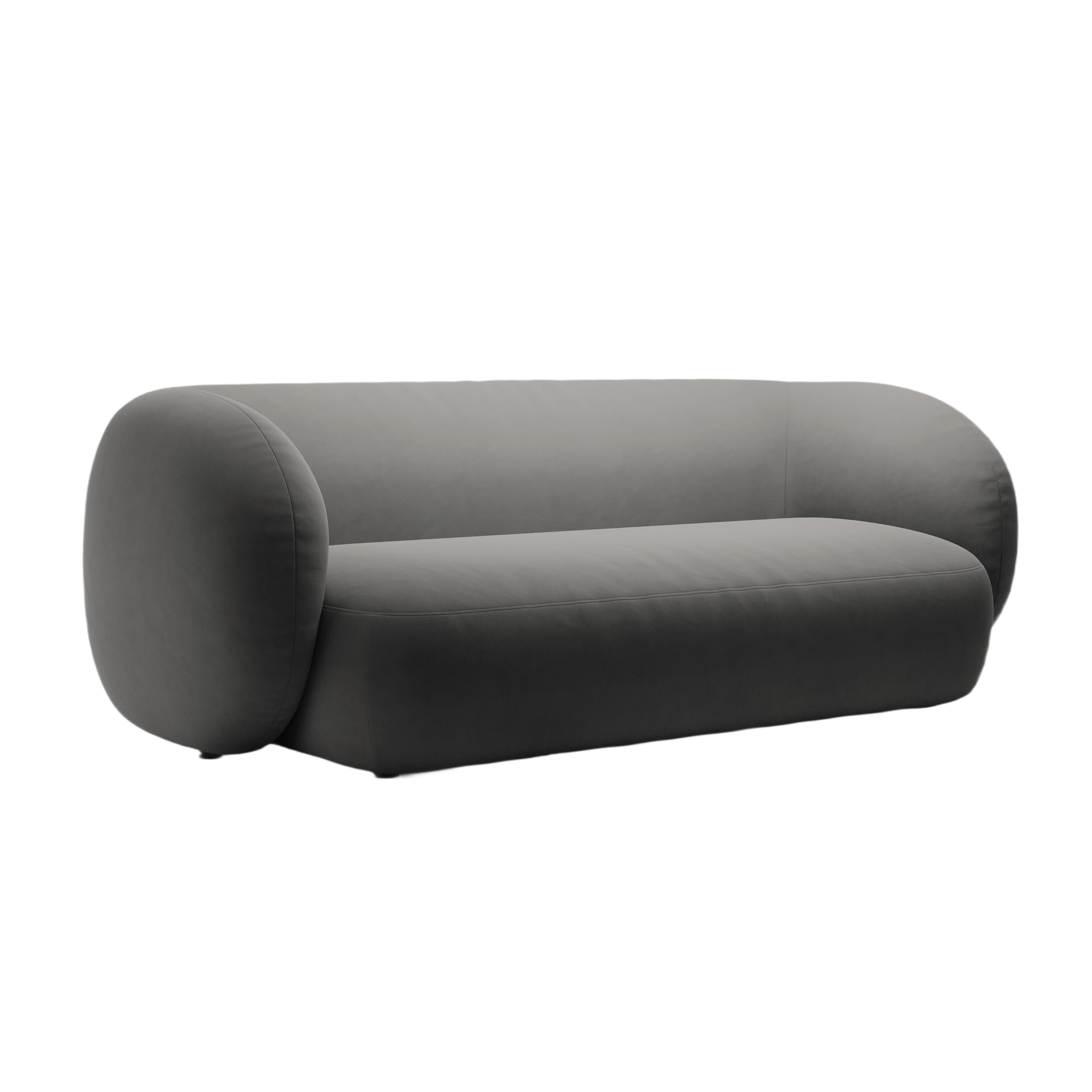 Sofa aus Samt 3-sitzig KATE dunkelgrau