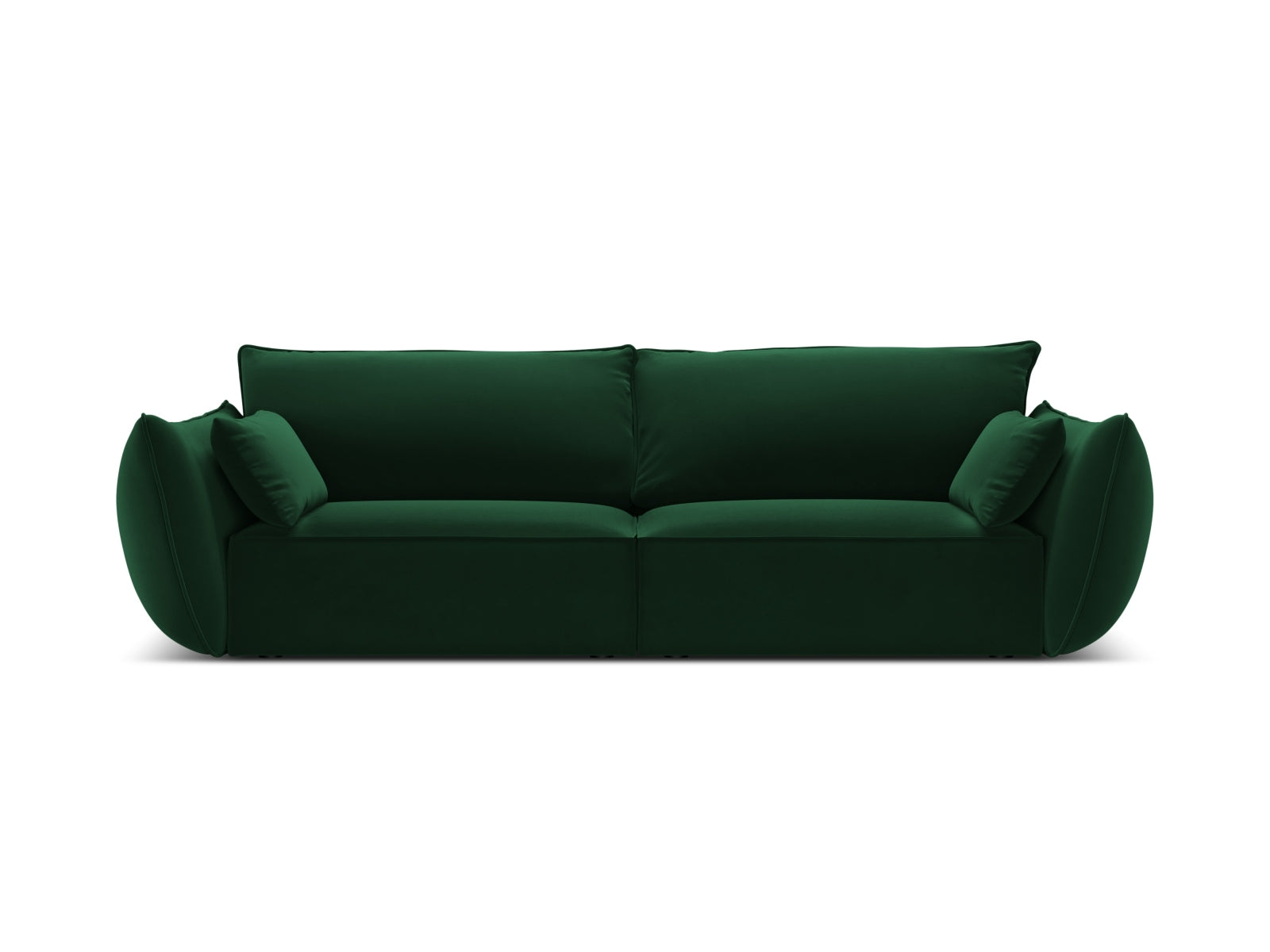 Sofa aksamitna 3-osobowa KAELLE butelkowa zieleń – Micadoni
