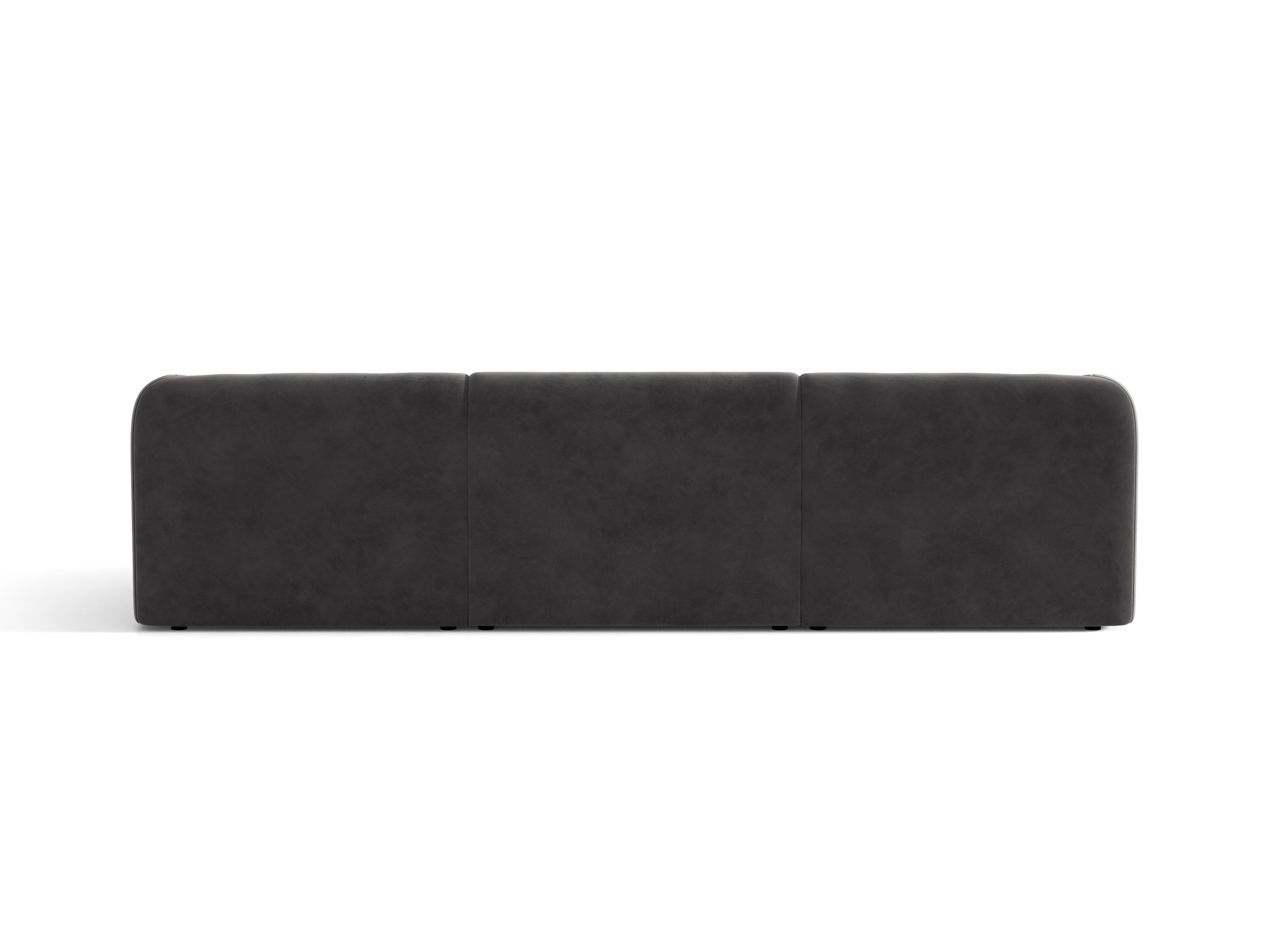 Sofa aus Samt 3-sitzig MILEY dunkelgrau