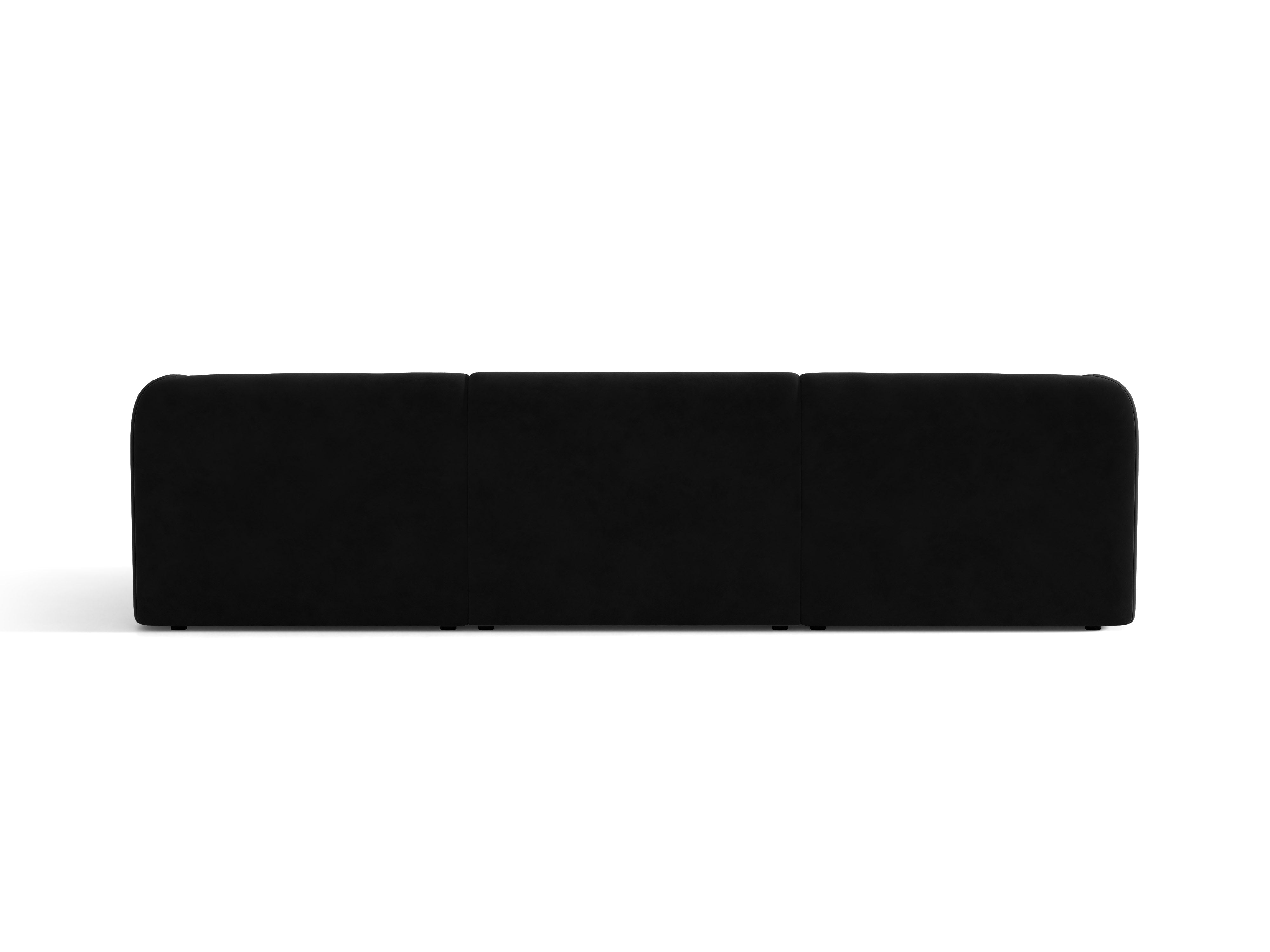 Sofa aus Samt 3-sitzig MILEY schwarz