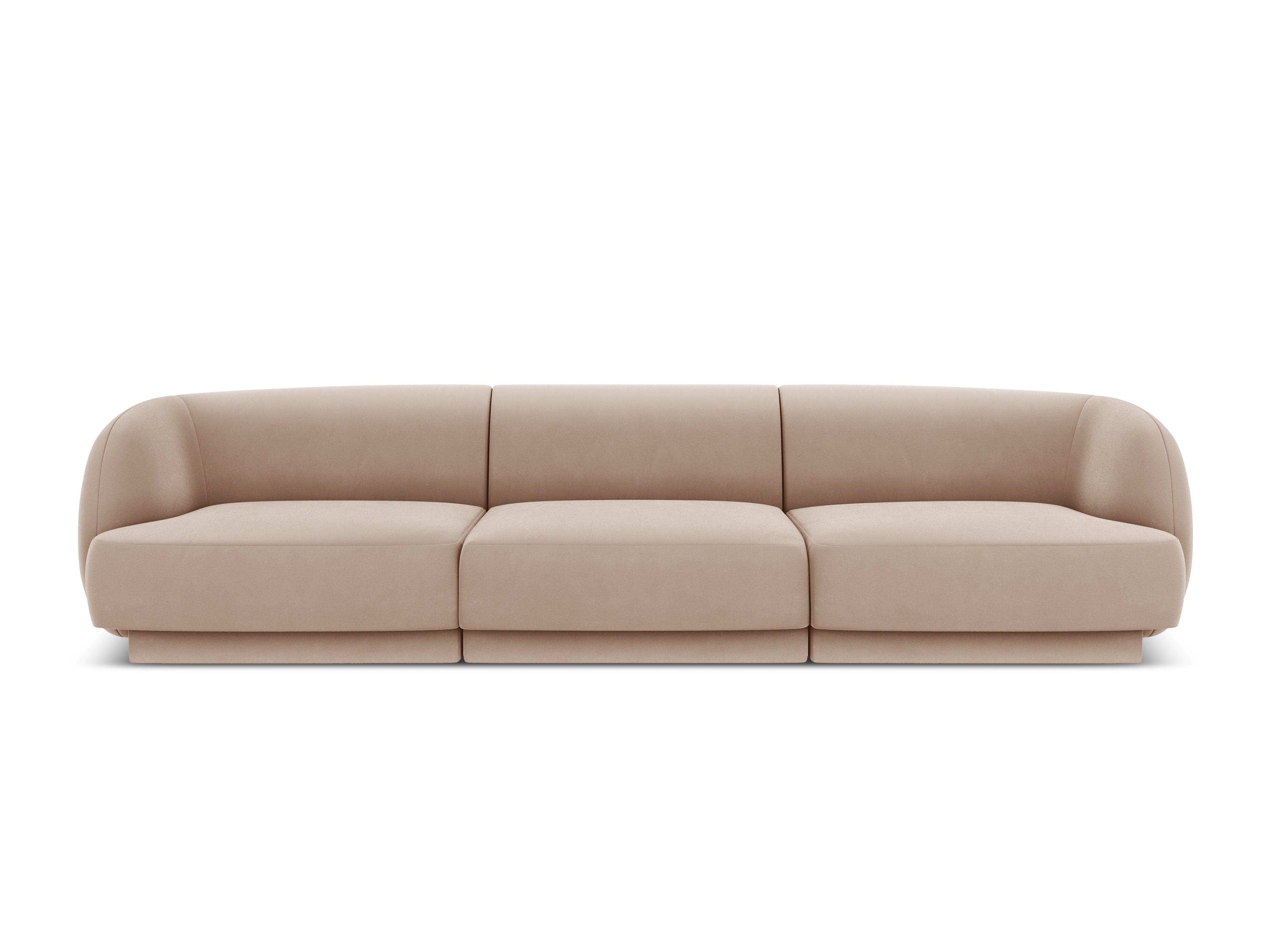 Sofa aksamitna 3-osobowa MILEY cappuccino Micadoni    Eye on Design