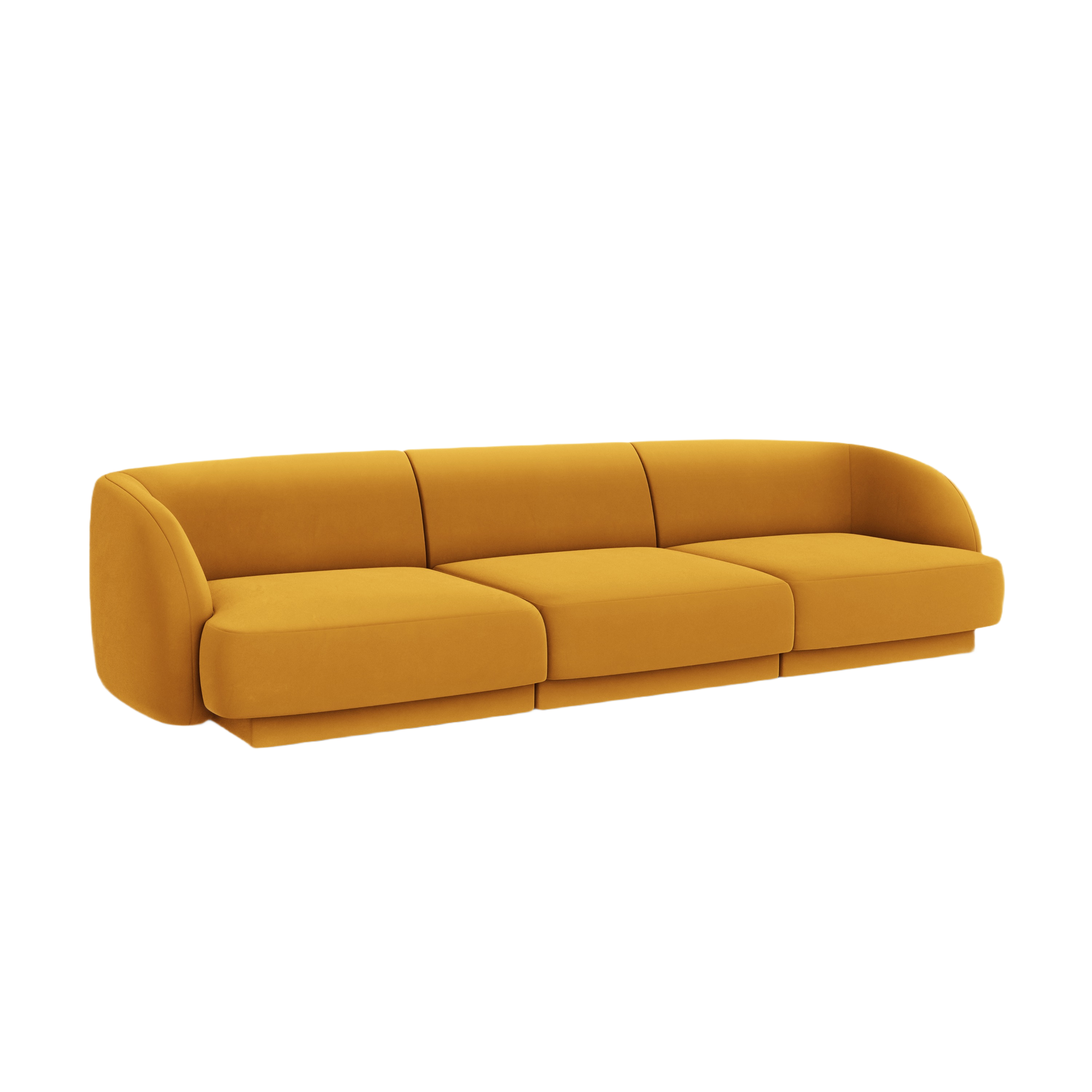 Velvet 3-Seater Sofa MILEY Yellow