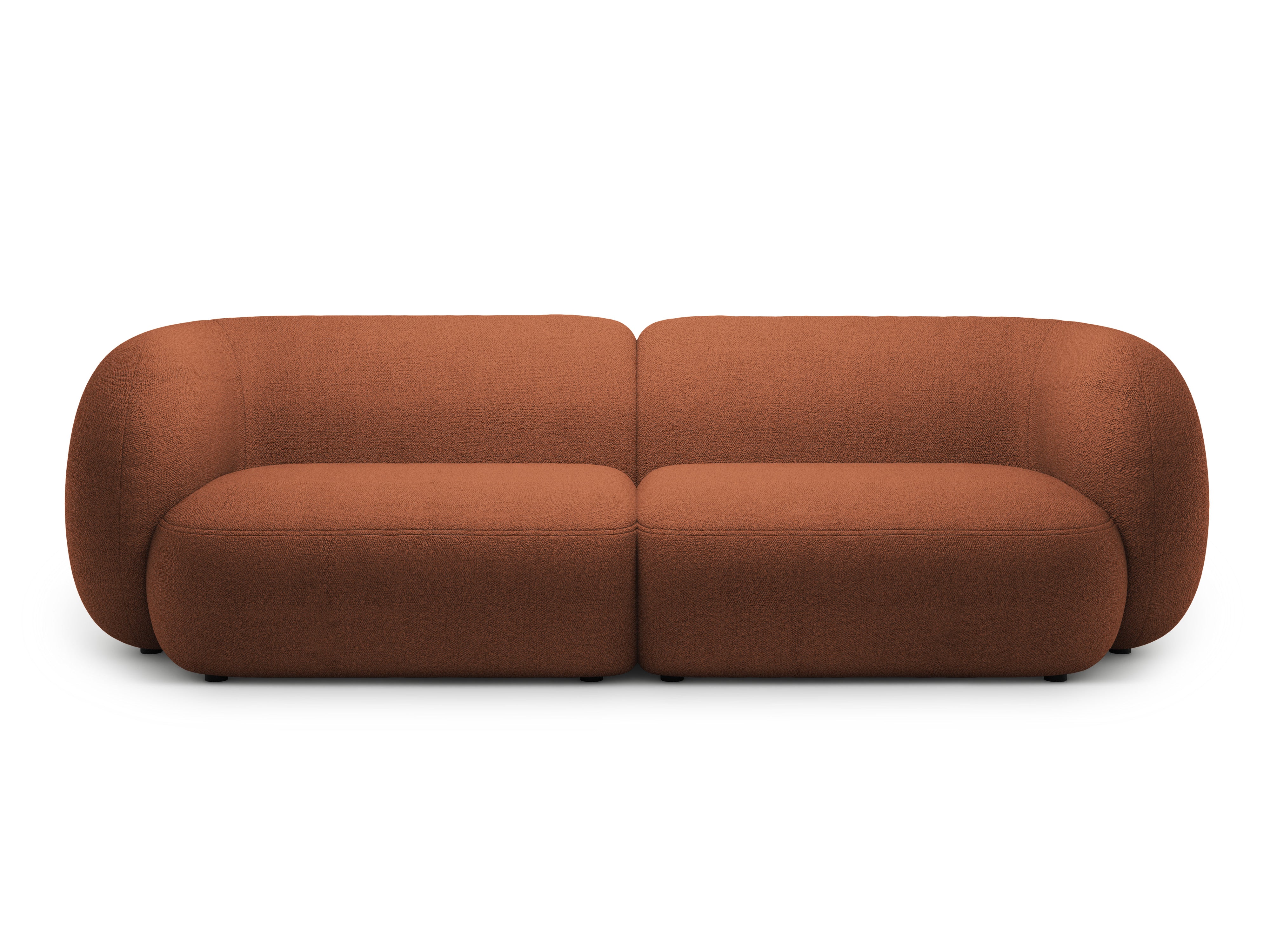 KATE terracotta boucle 4-seater sofa