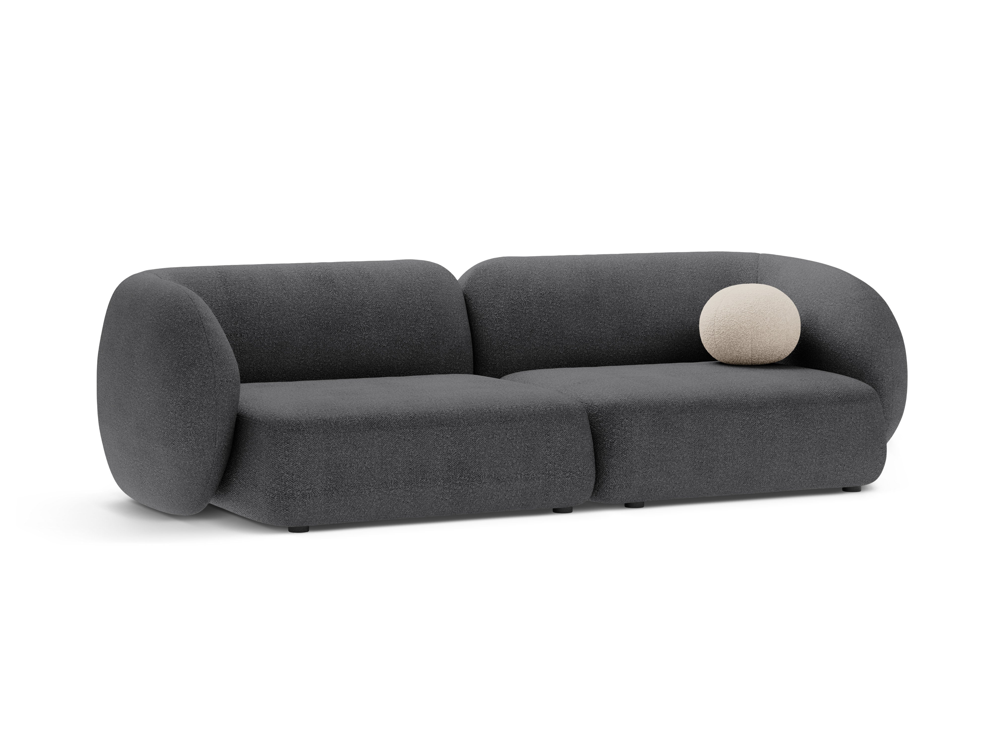 Sofa 4-osobowa KATE ciemnoszary boucle – Micadoni