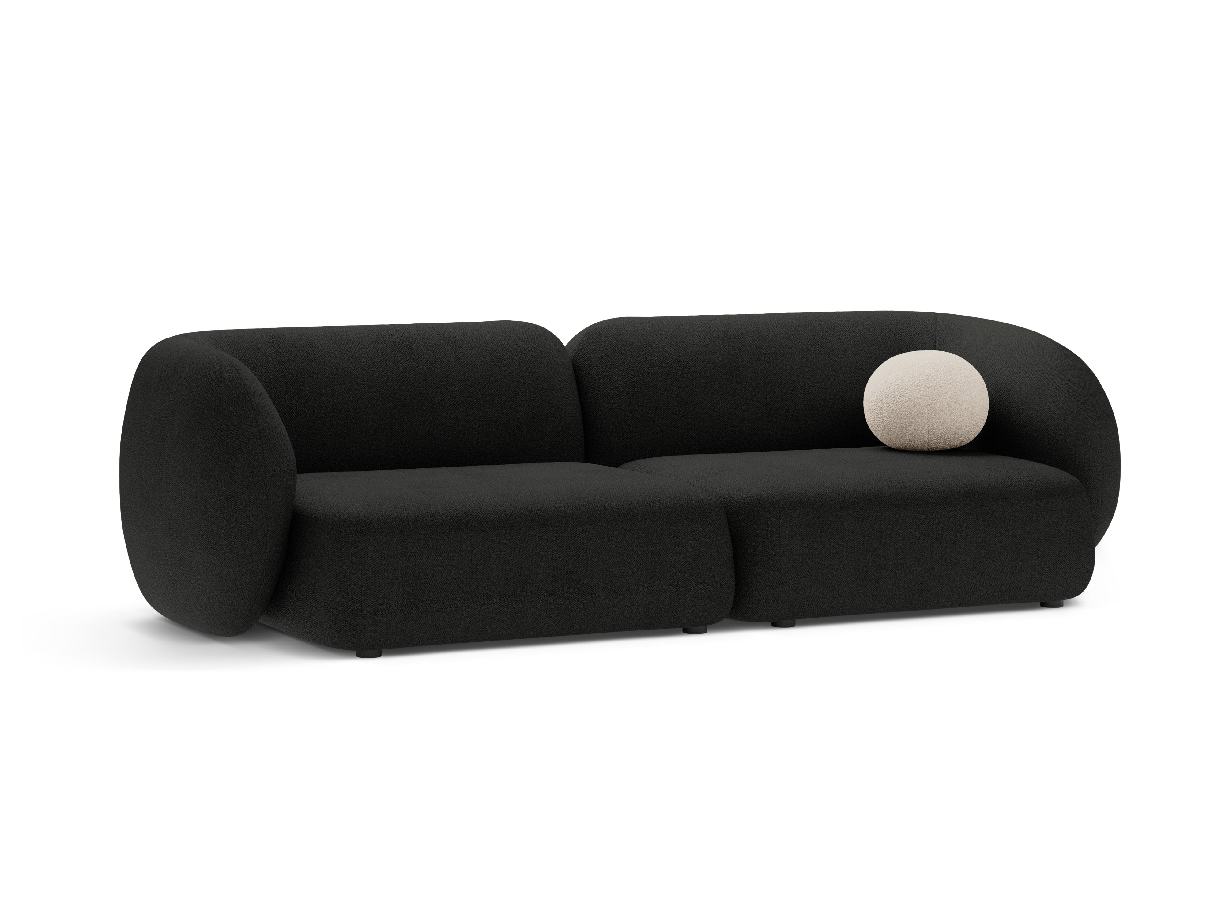 Sofa für 4 Personen KATE schwarzes Boucle