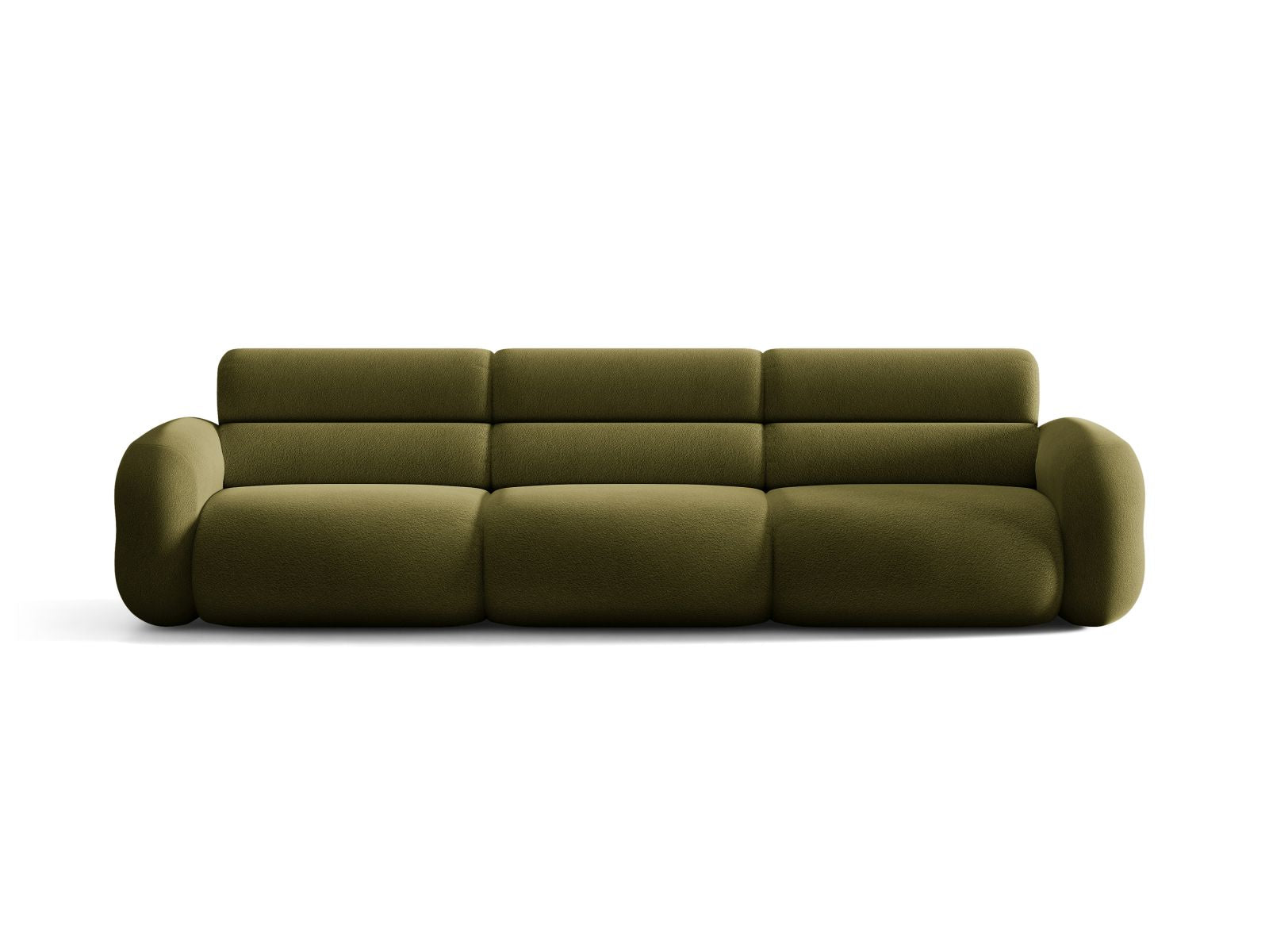 Sofa für 4 Personen NEO in olivgrünem Boucle
