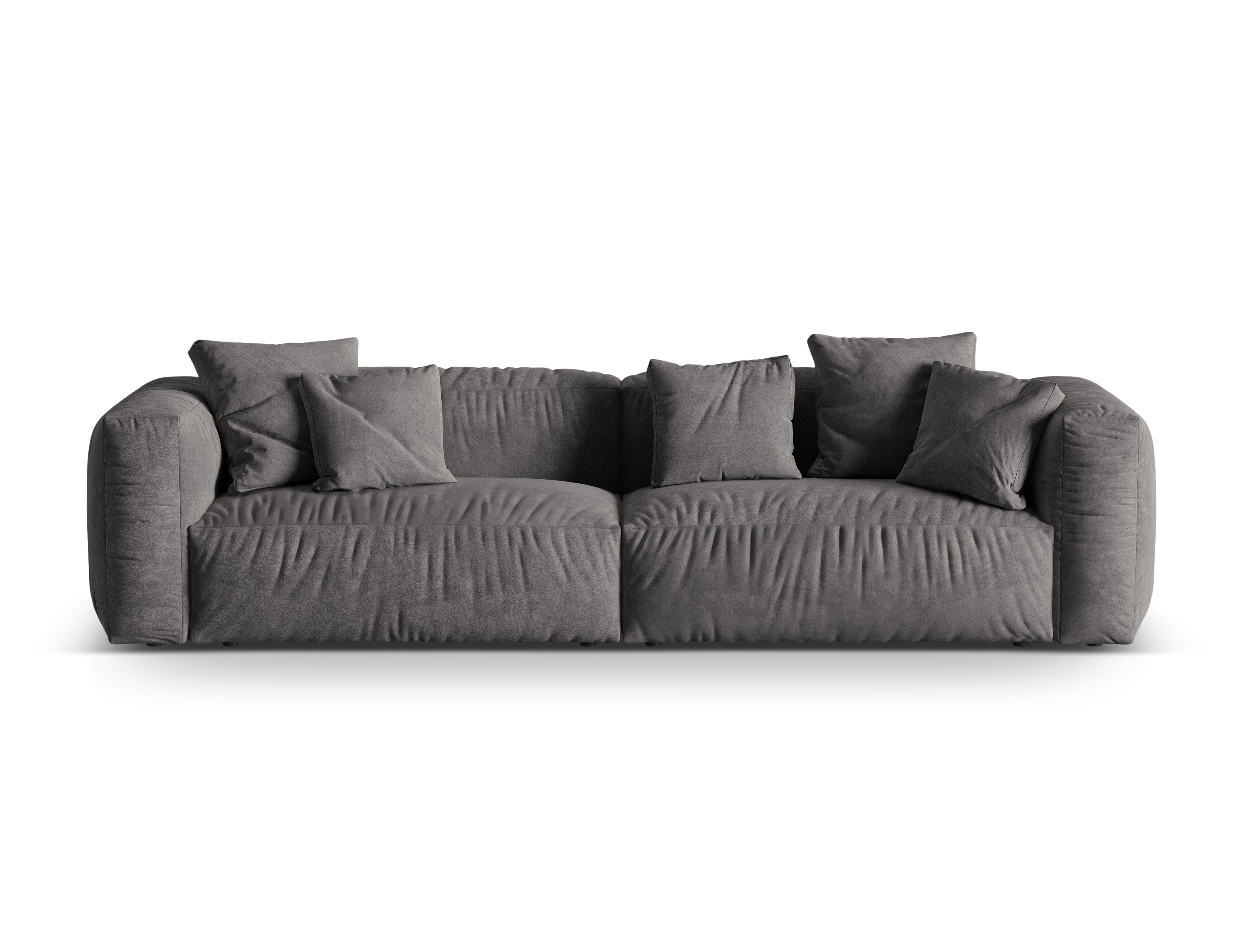 Martina Grey Velvet Sofa 4-Person