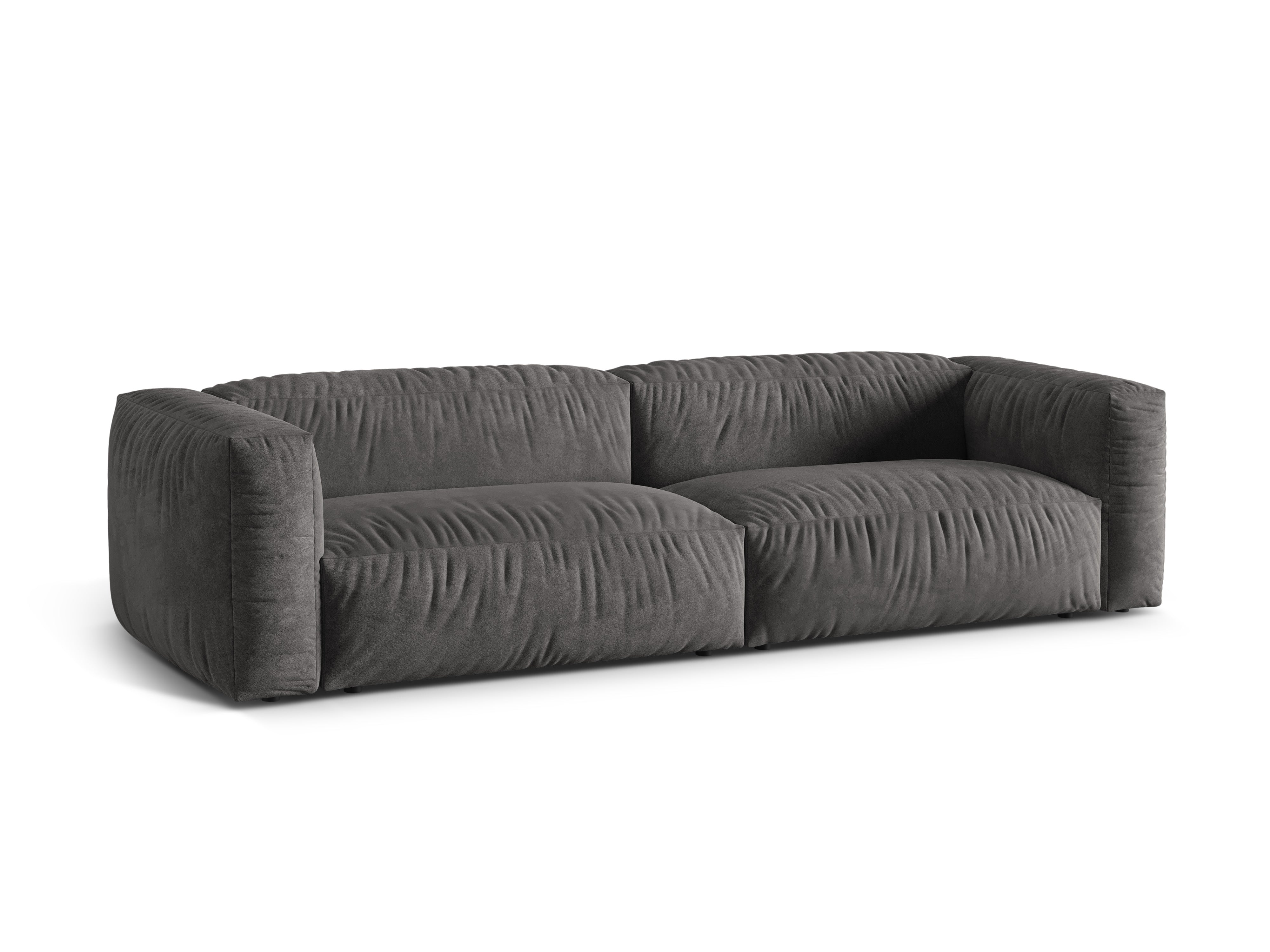 Martina Grey Velvet Sofa 4-Person