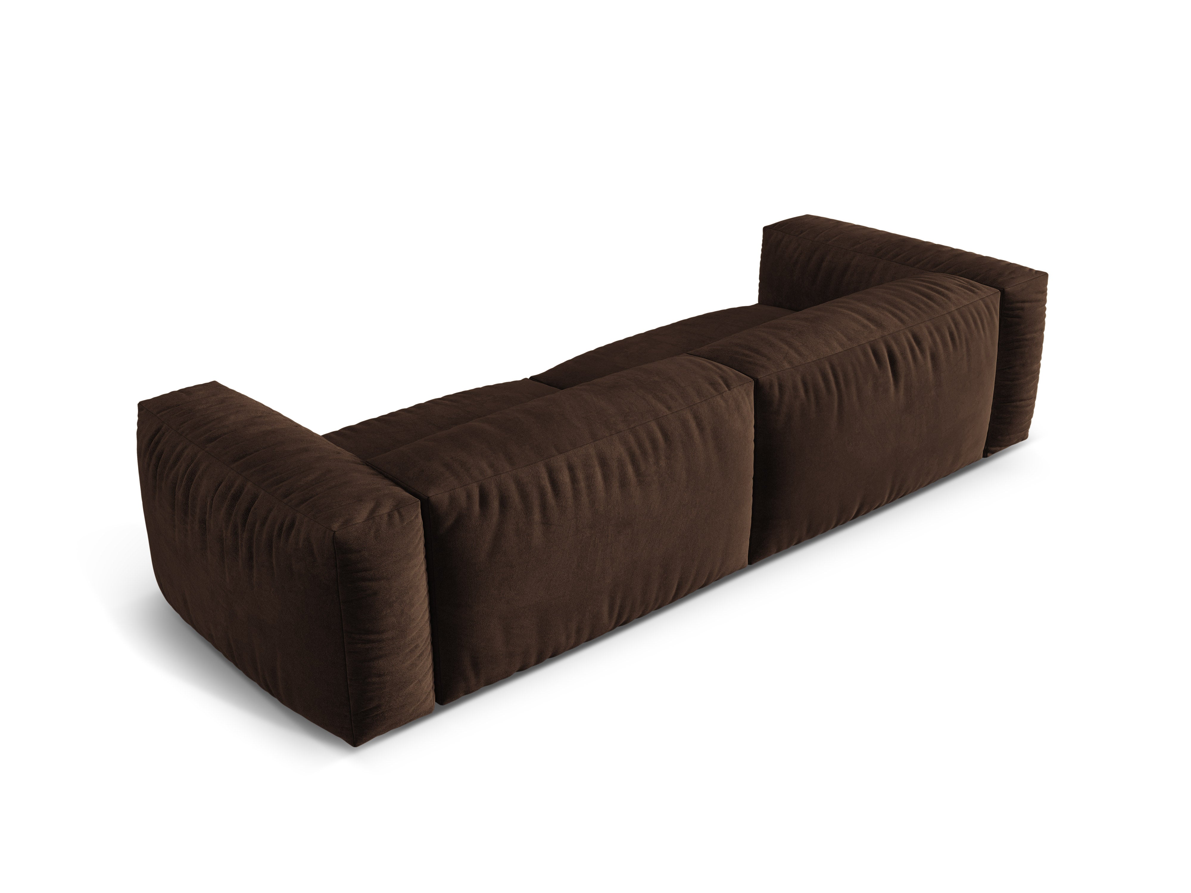 Sofa aus Samt für 4 Personen MARTINA in Schokoladenfarbe