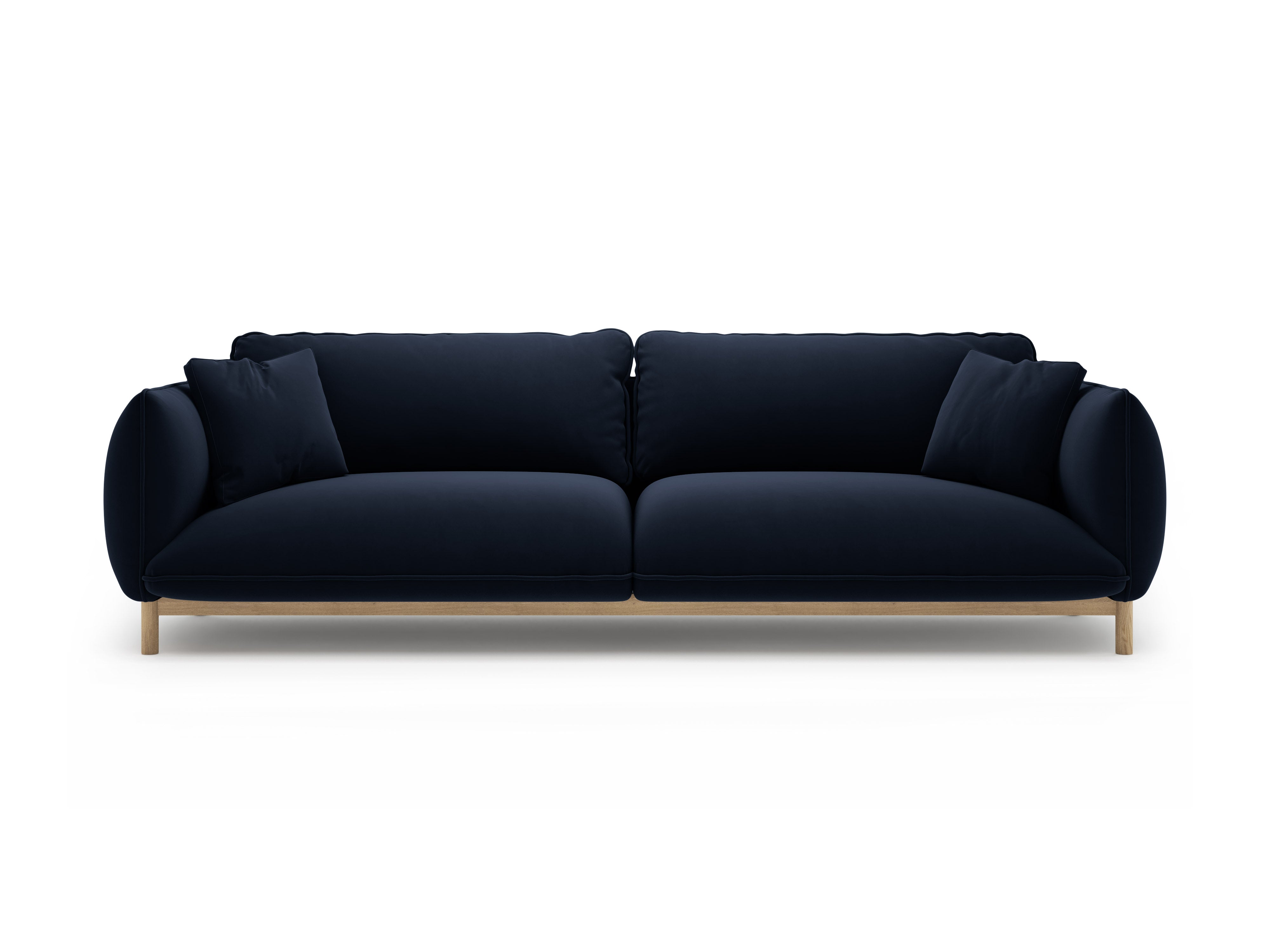 ADA royal blue velvet 4-seater sofa