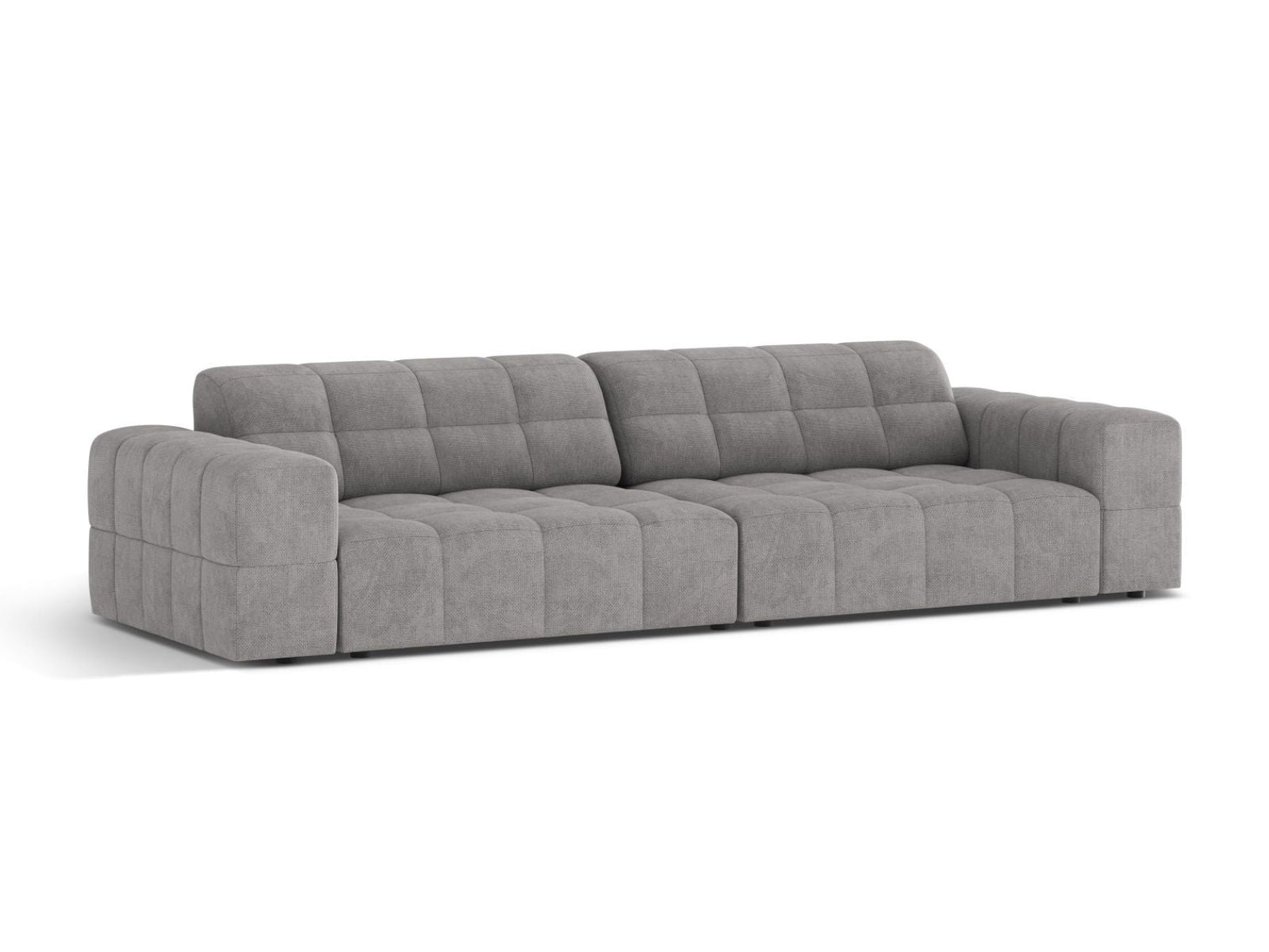 Sofa 4-osobowa JENNIFER jasnoszary szenil – ujęcie boczne