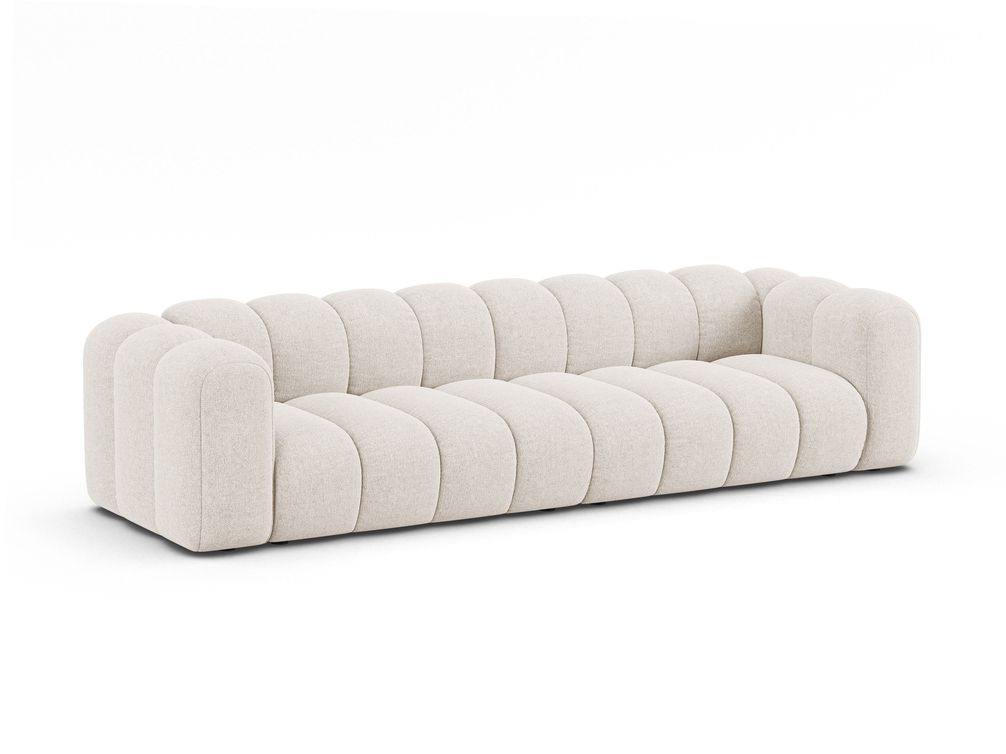 Sofa für 4 Personen LUPINE hellbeige Chenille