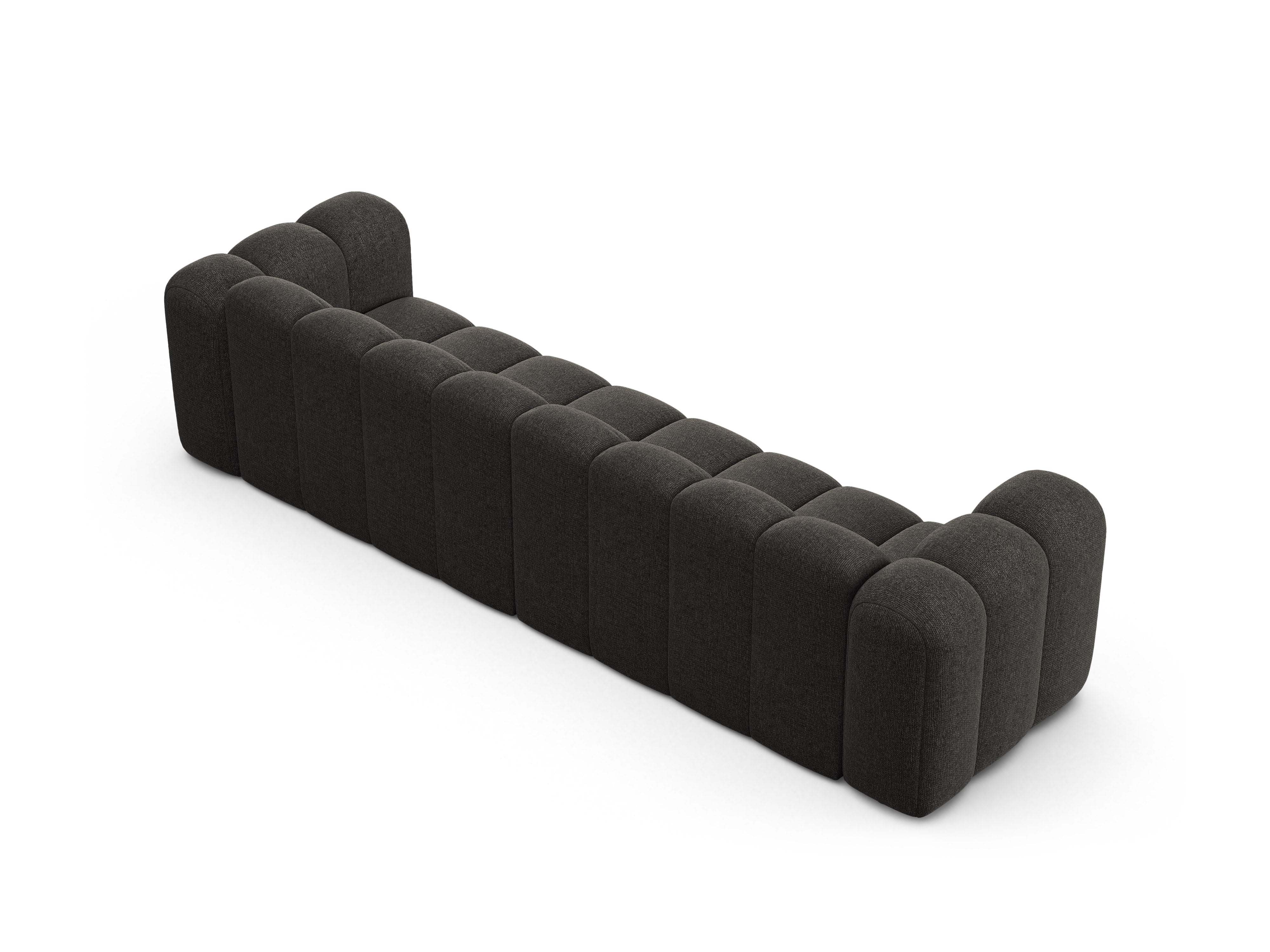Sofa für 4 Personen LUPINE graues Chenille