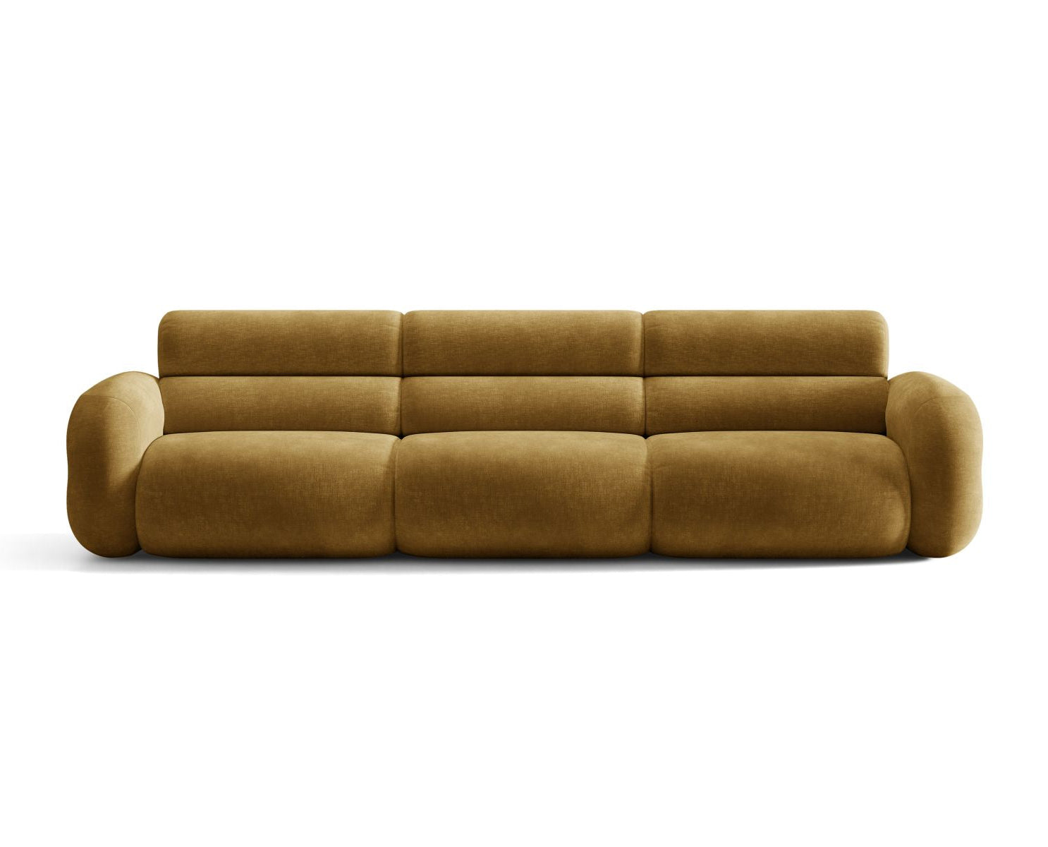 Sofa für 4 Personen NEO in senfgelbem Chenille