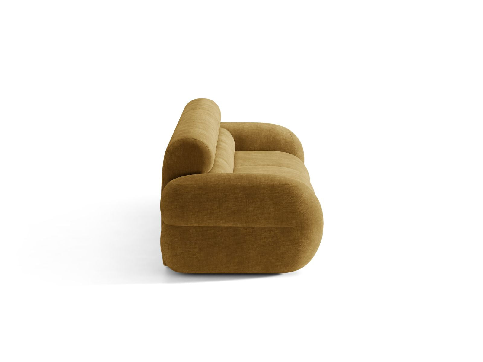 Sofa für 4 Personen NEO in senfgelbem Chenille