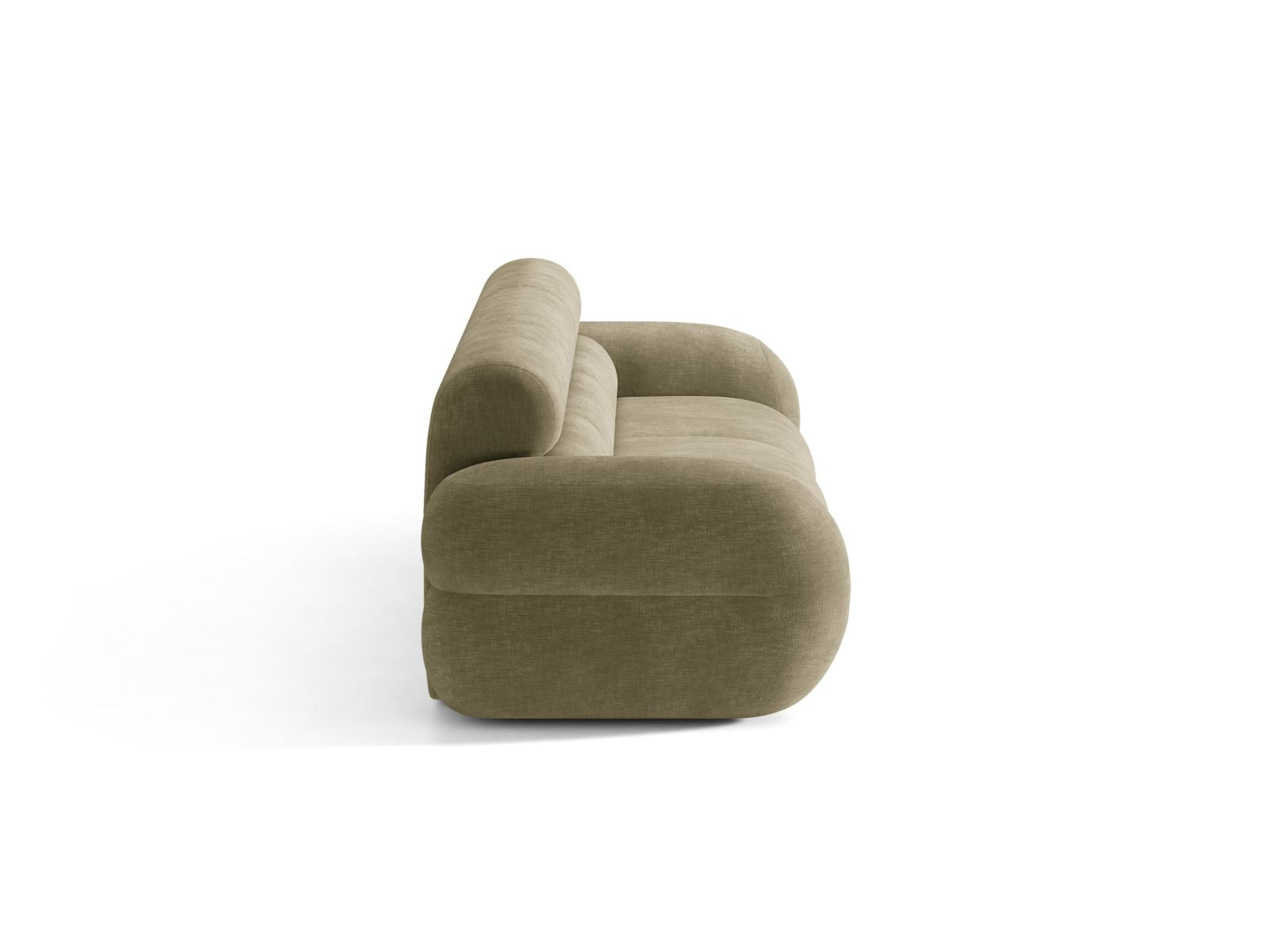 Sofa für 4 Personen NEO in olivgrünem Chenille