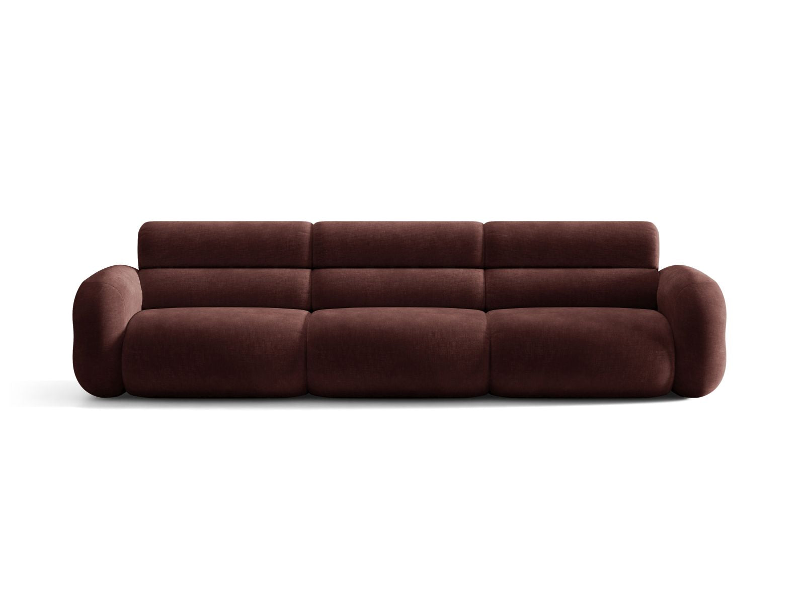Sofa für 4 Personen NEO in kirschrotem Chenille