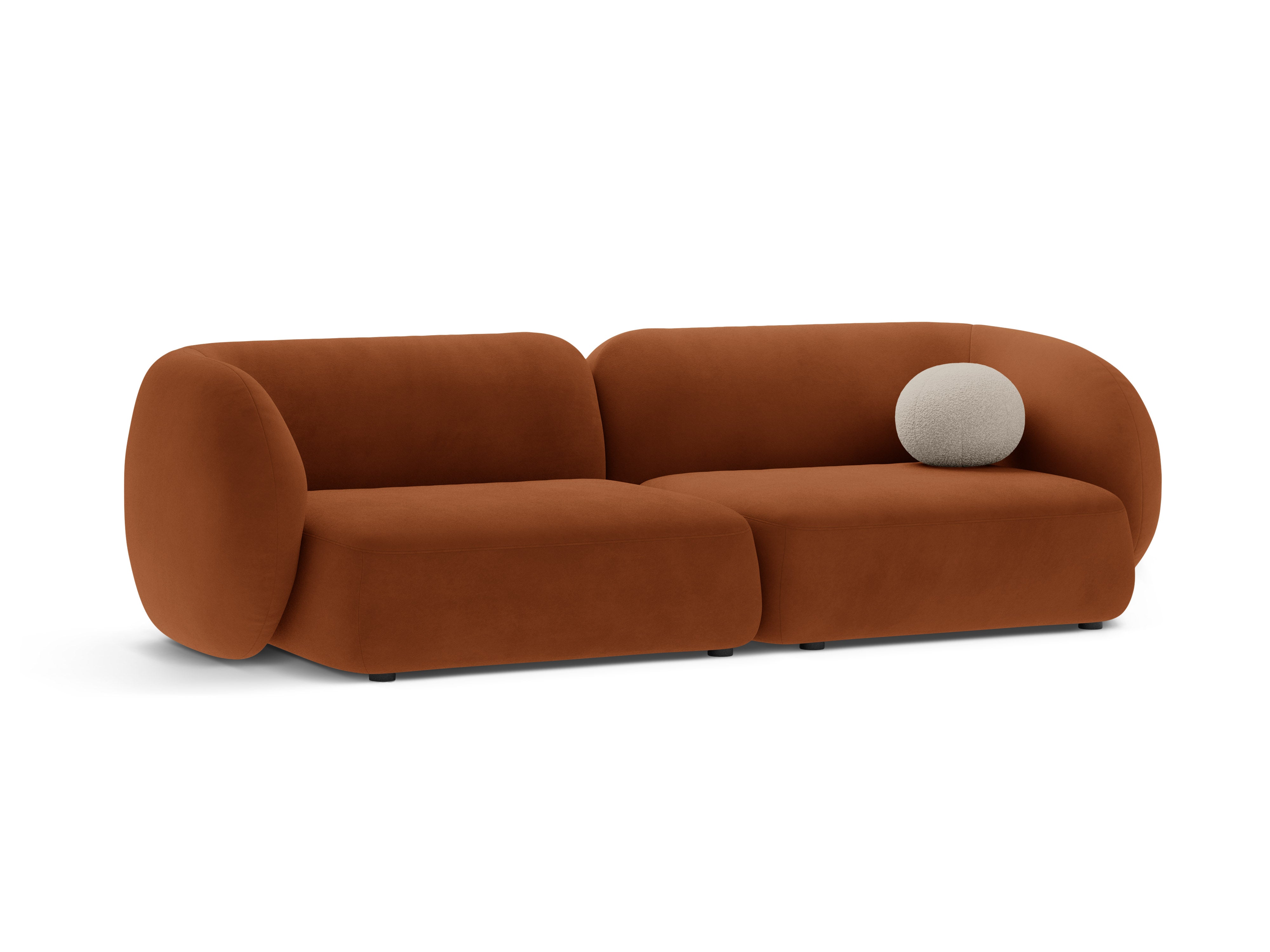 Sofa 4-osobowa aksamitna KATE terracotta – Micadoni