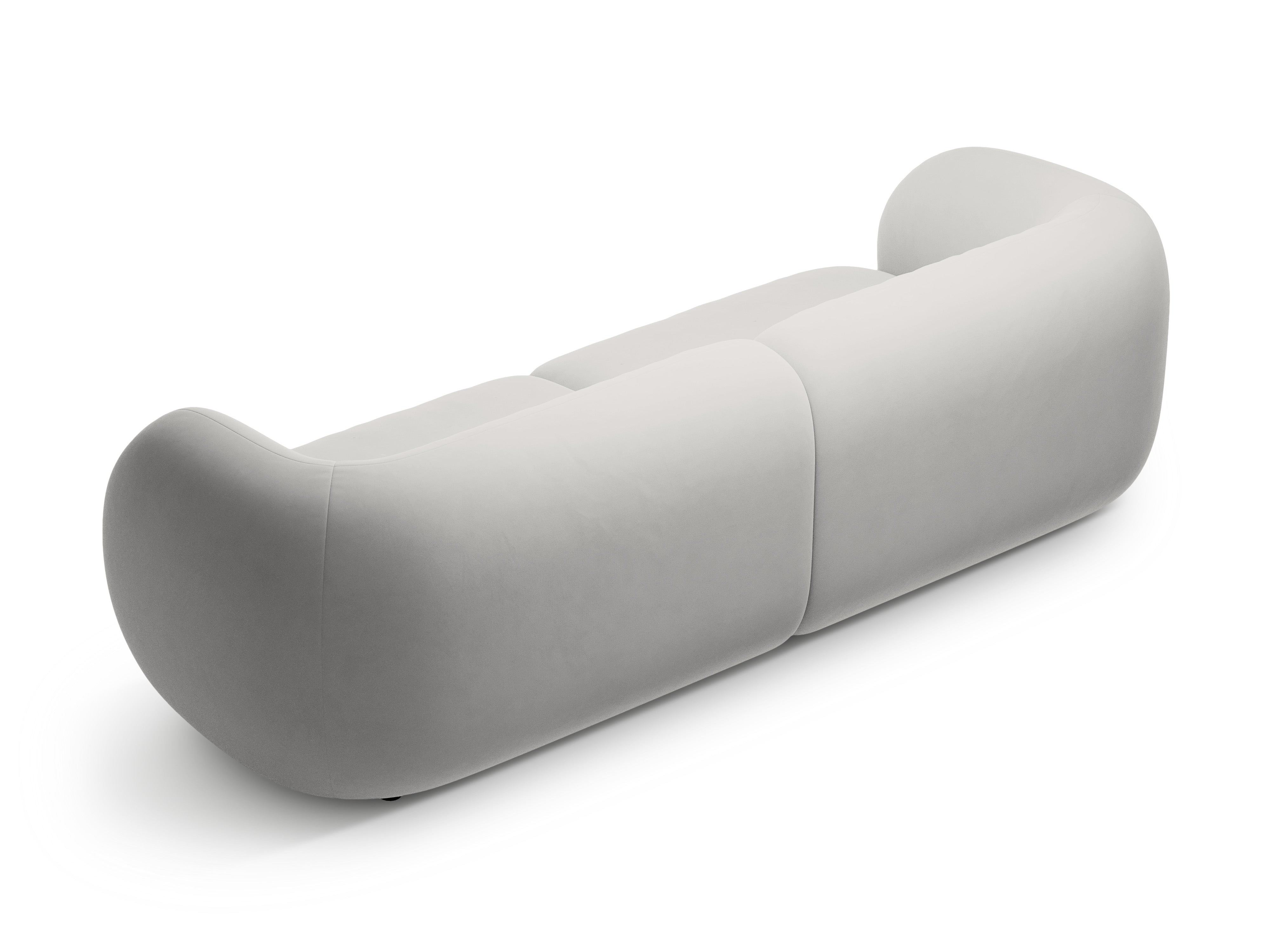 Sofa für 4 Personen aus Samt KATE hellgrau