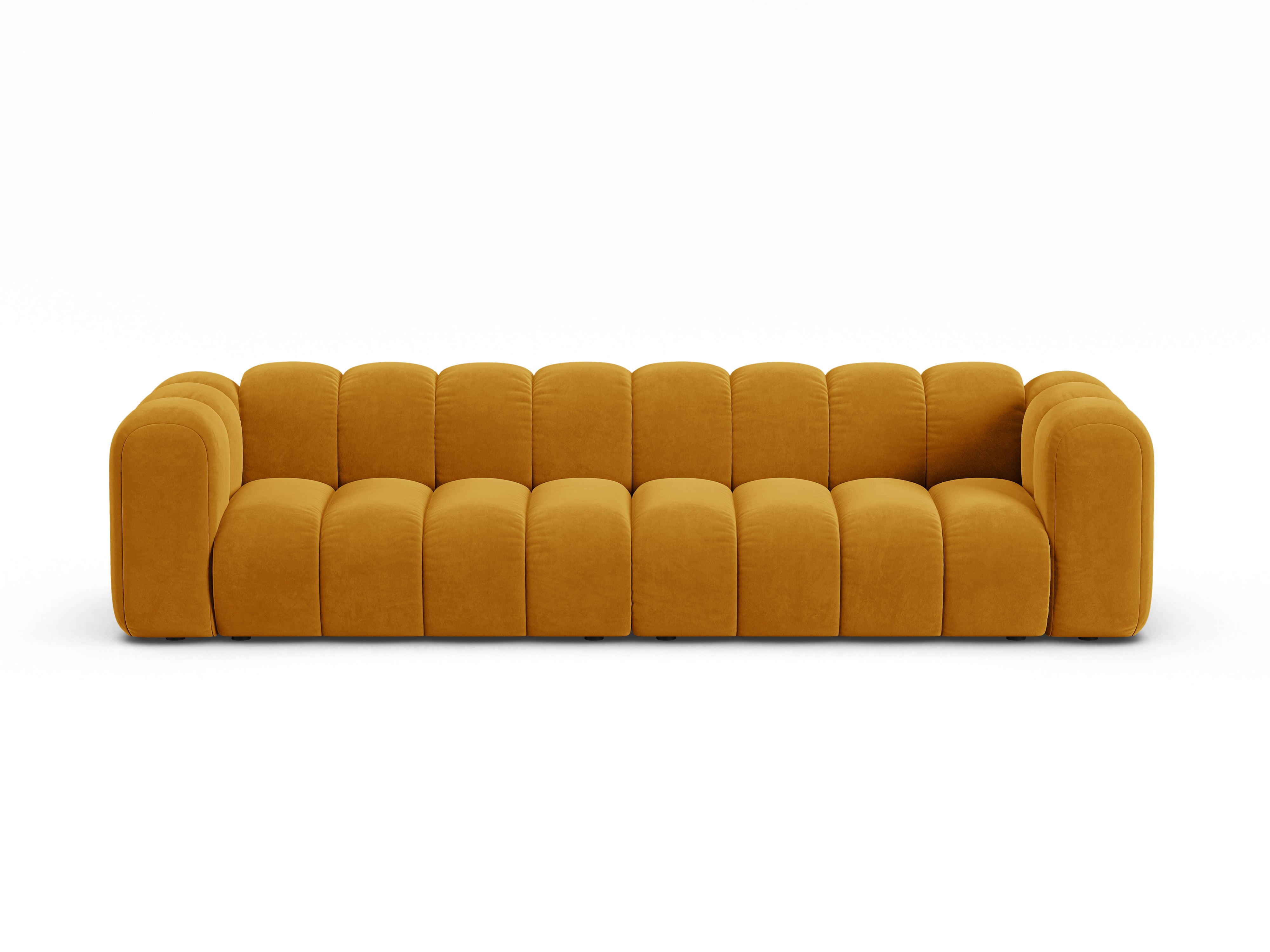 Sofa aus Samt für 4 Personen LUPINE senfgelb