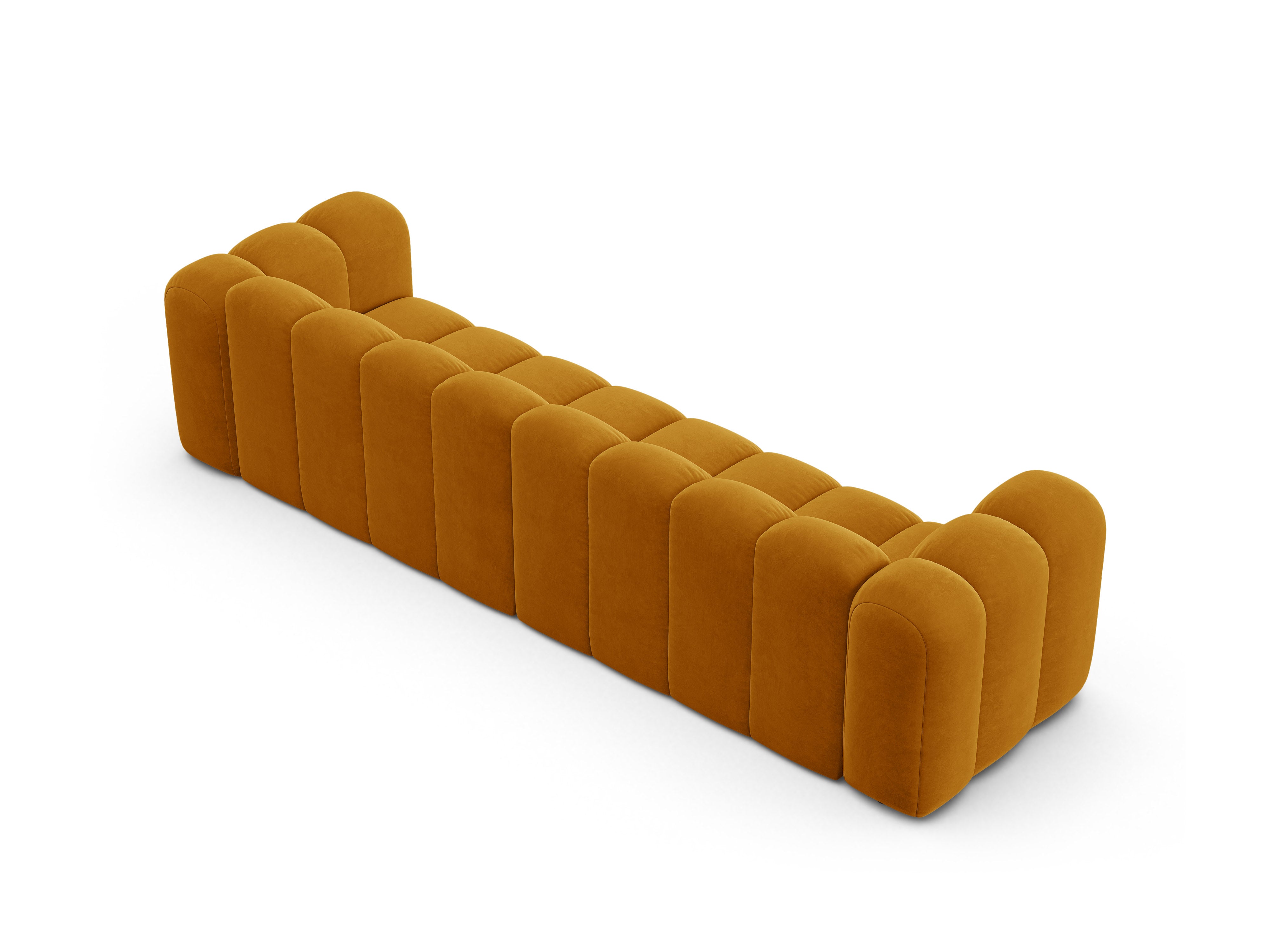 Sofa aus Samt für 4 Personen LUPINE senfgelb