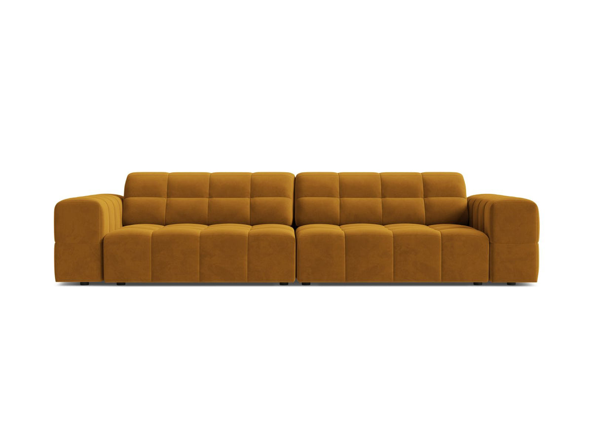 Sofa aksamitna 4-osobowa JENNIFER żółty Bluvel – Micadoni