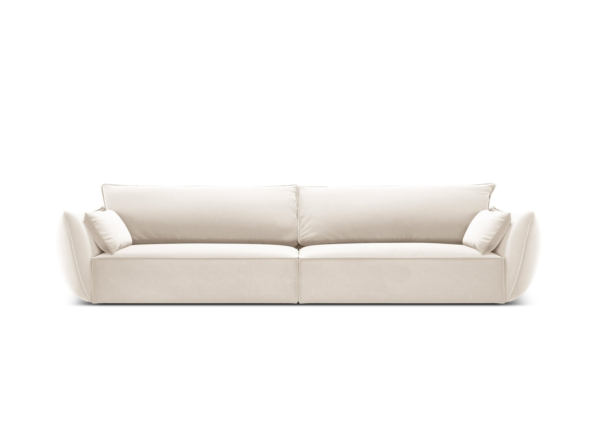 Sofa aksamitna 4-osobowa KAELLE jasnobeżowy – Micadoni