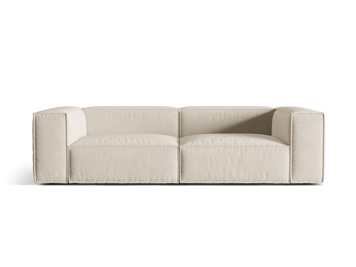 Sofa aksamitna 4-osobowa NURIA beżowy – Micadoni