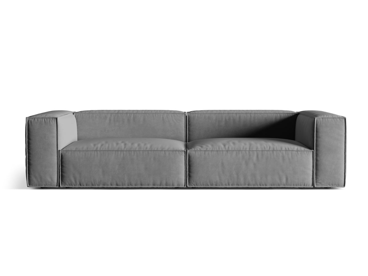Sofa aksamitna 5-osobowa NURIA szary – Micadoni