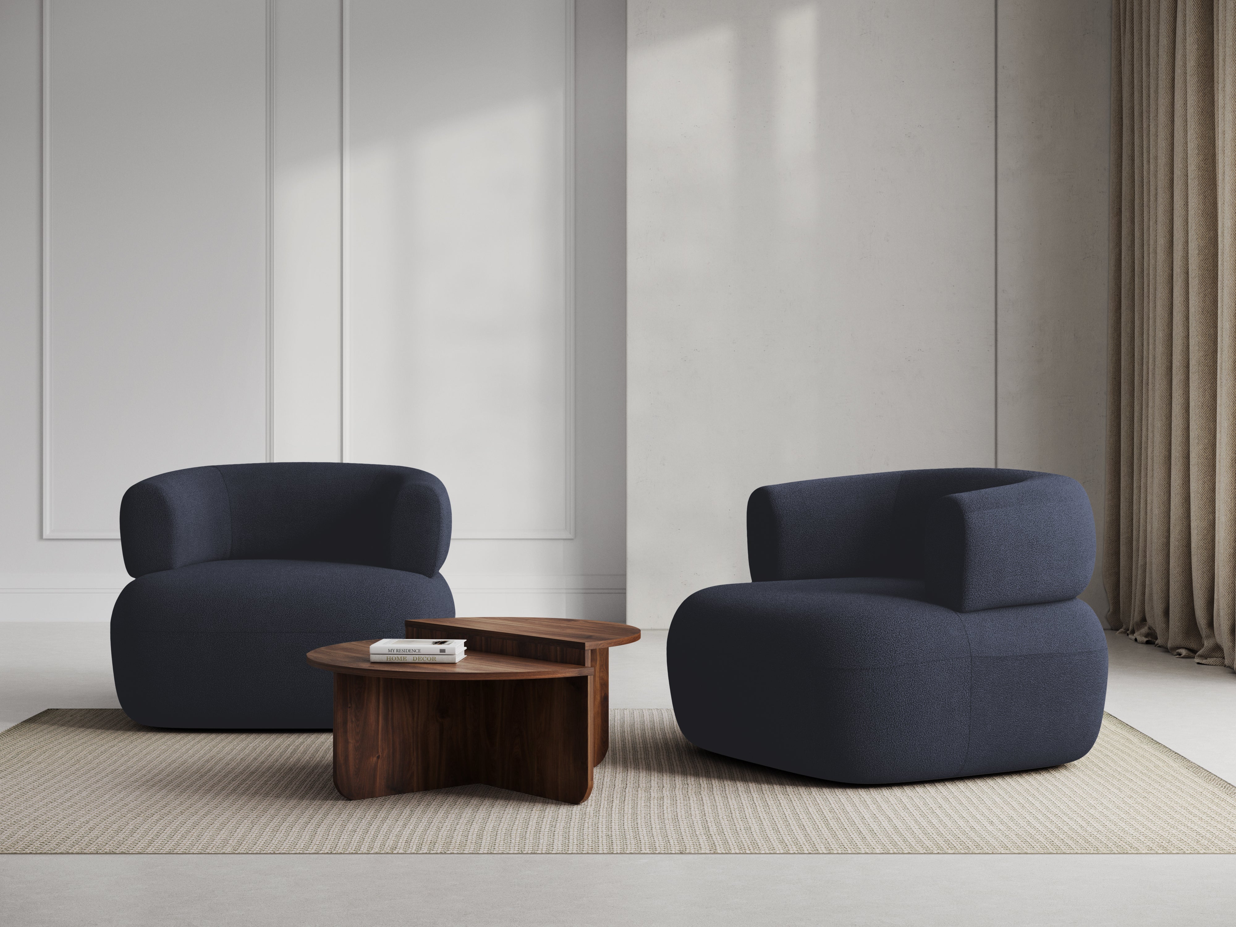 JENNY Armchair Dark Blue Boucle
