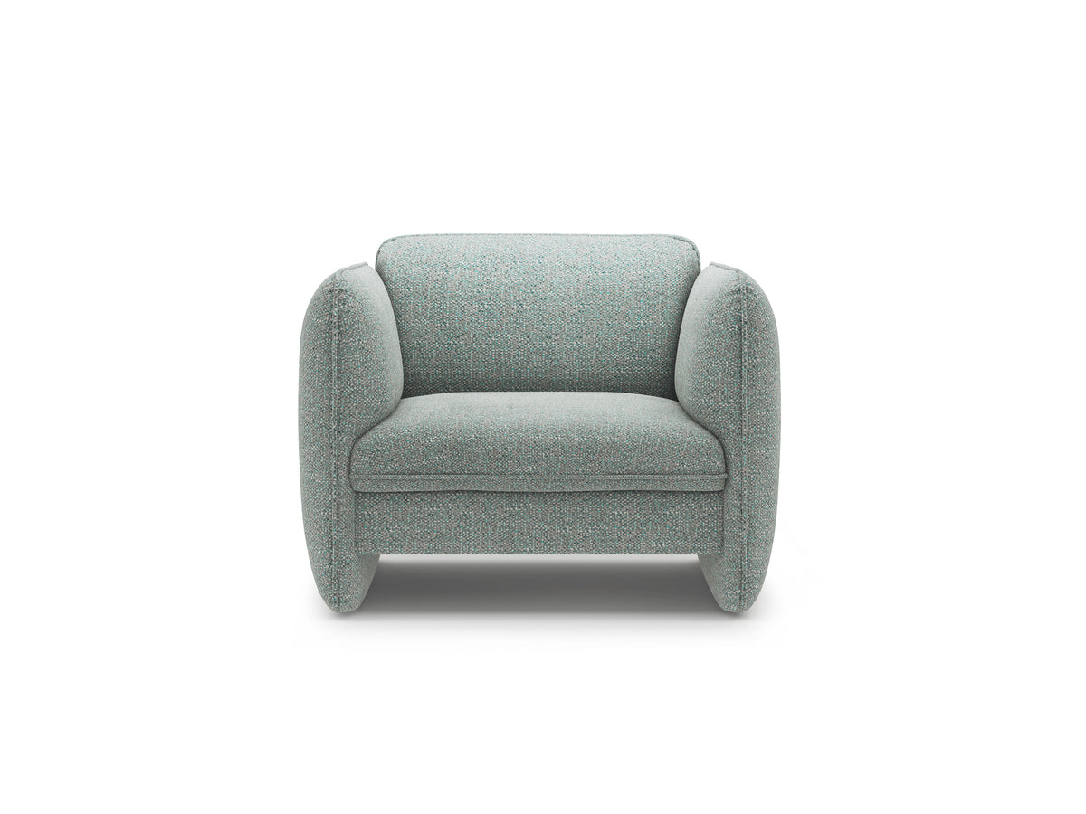 Stuhl GEORGIA gedämpftes blaues Chenille